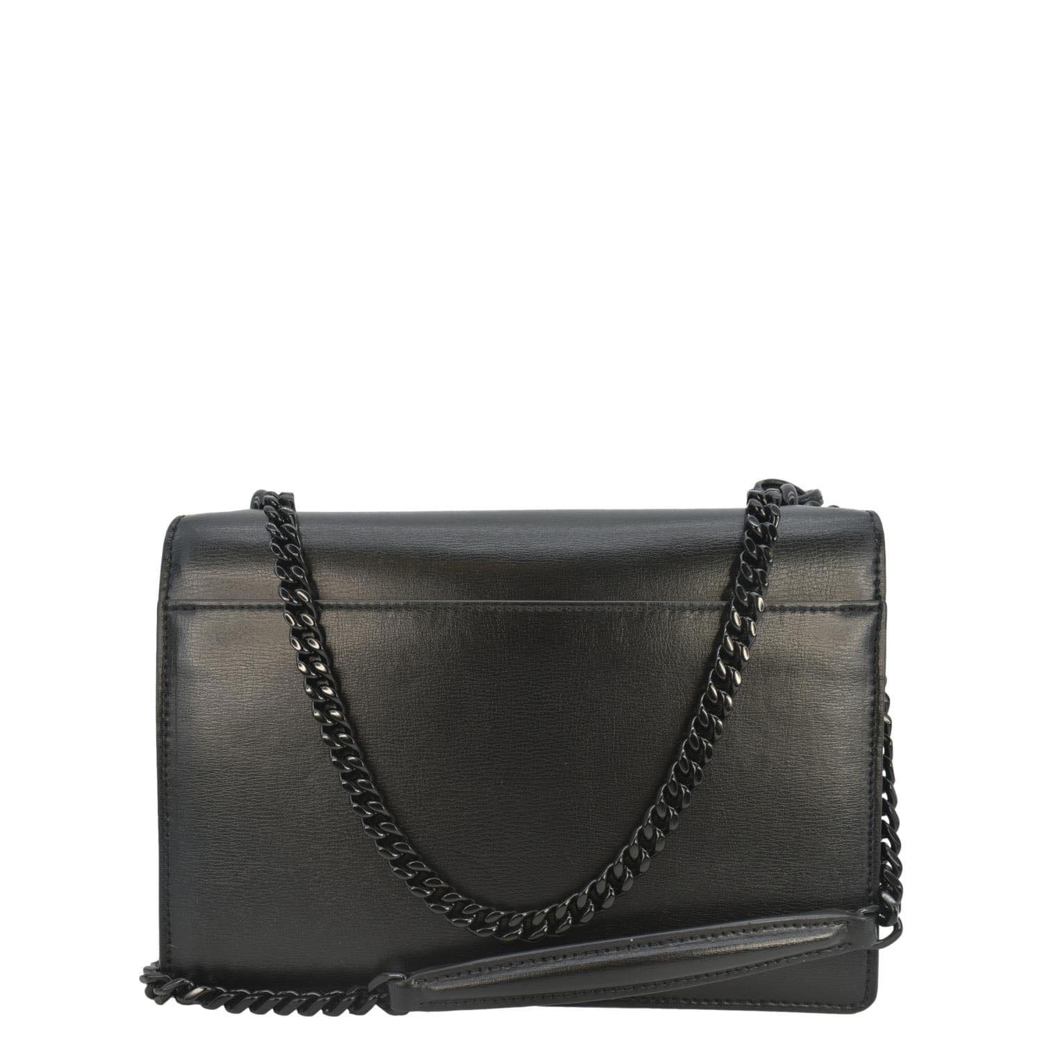 YSL Saint Laurent Yves Sunset Shoulder Bag Leather Black Medium