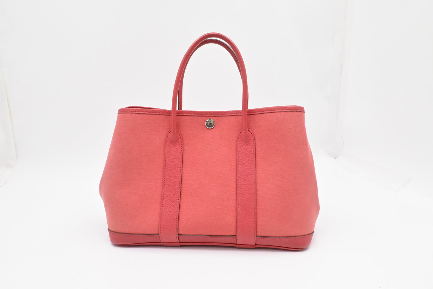 Hermes Garden Party In Handbag Canvas Pink Travel Bag