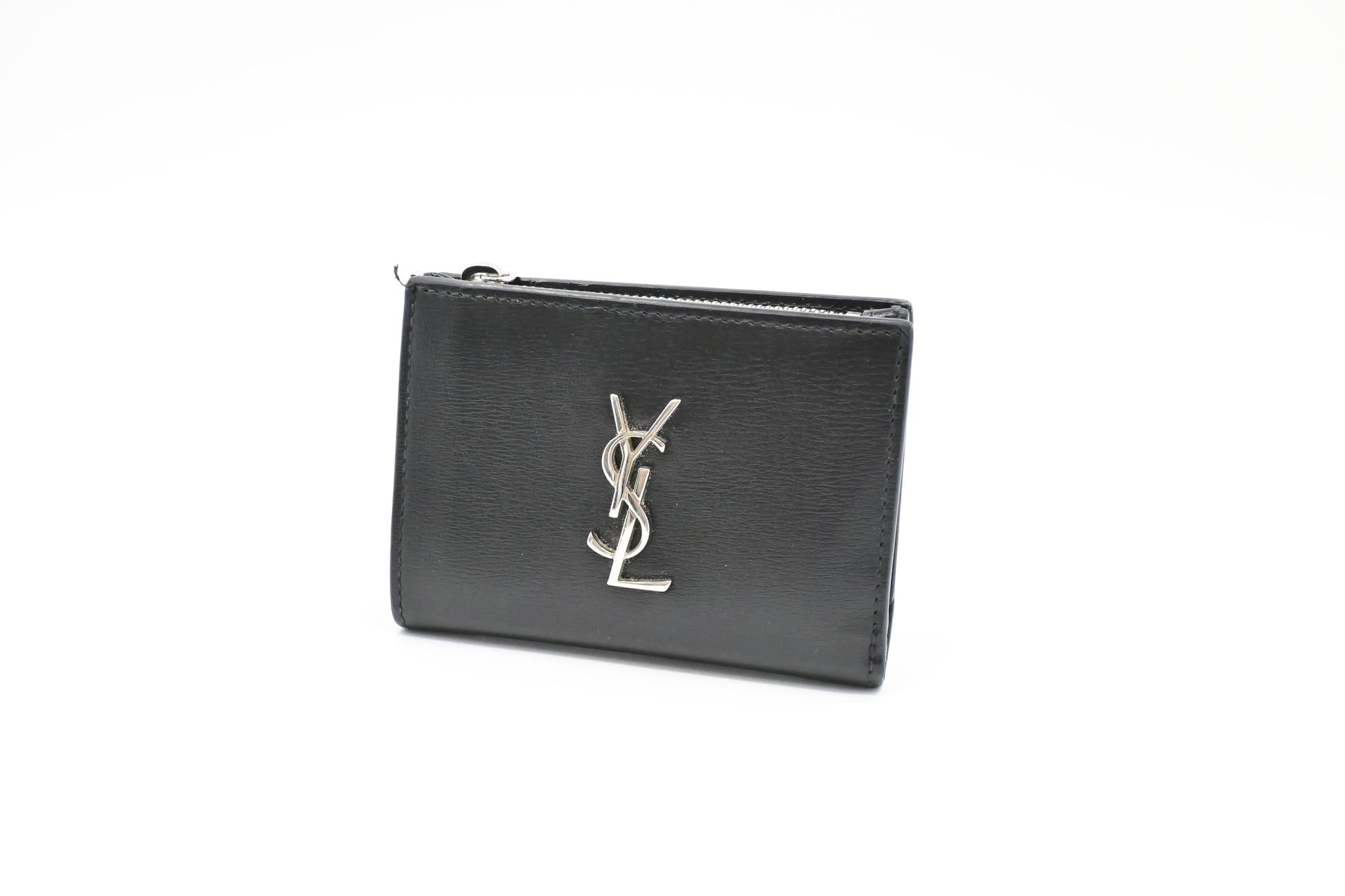 YSL Saint Laurent Compact Wallet In Backpack Leather Black
