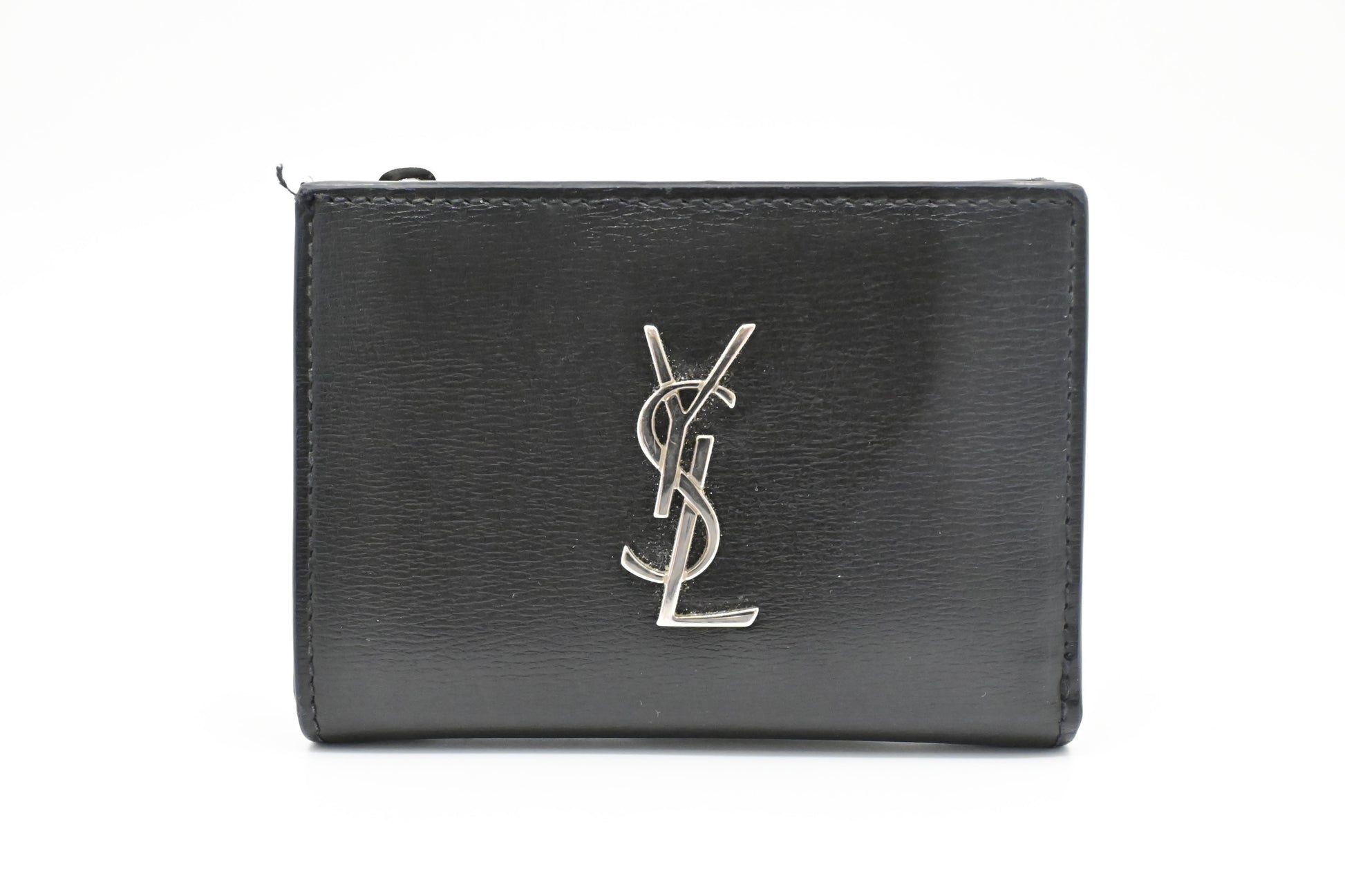 YSL Saint Laurent Compact Wallet In Backpack Leather Black