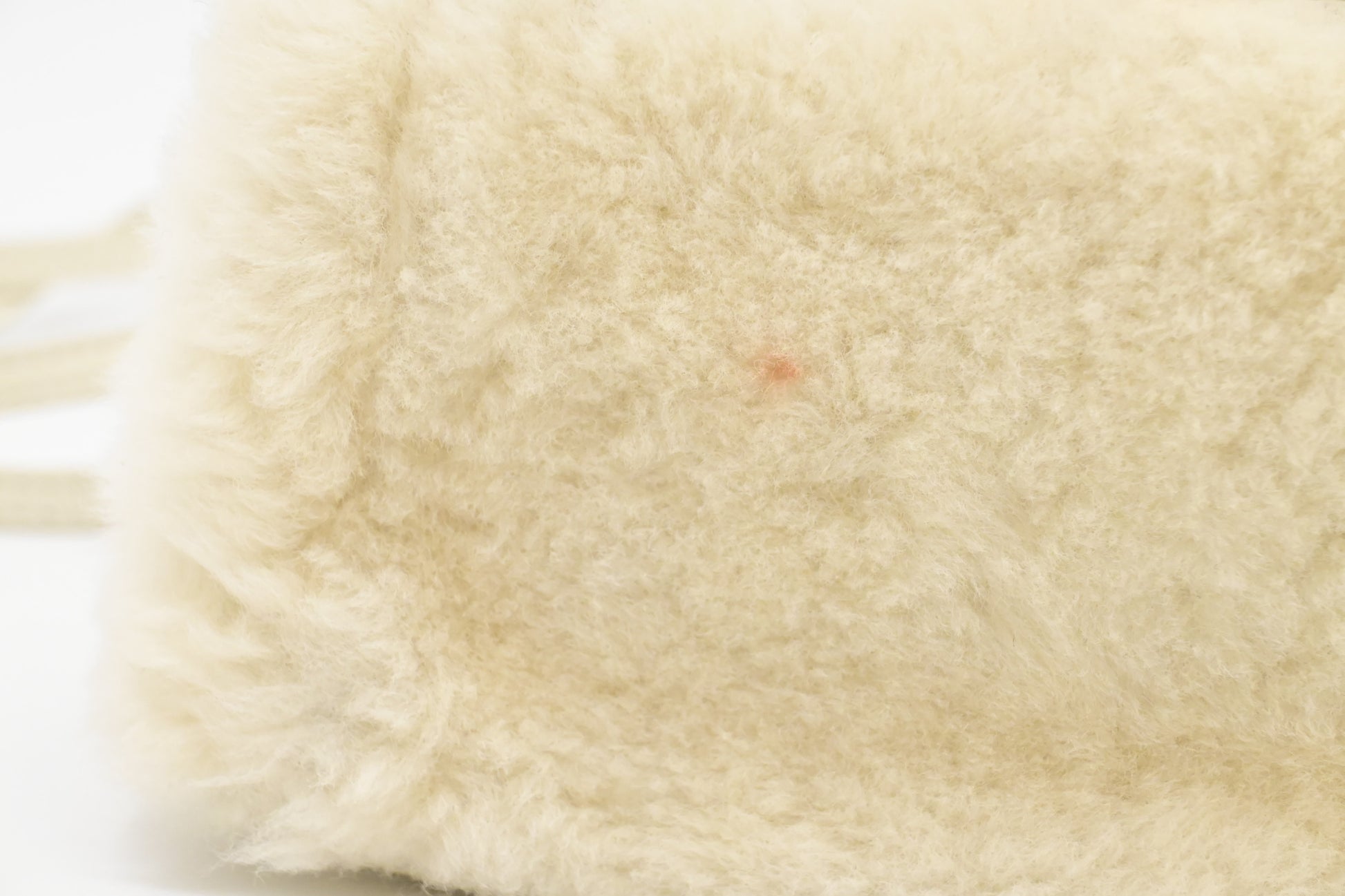 Fendi Montone Liscio Peekaboo Crossbody In Shearling White Mini Crossbody Bag