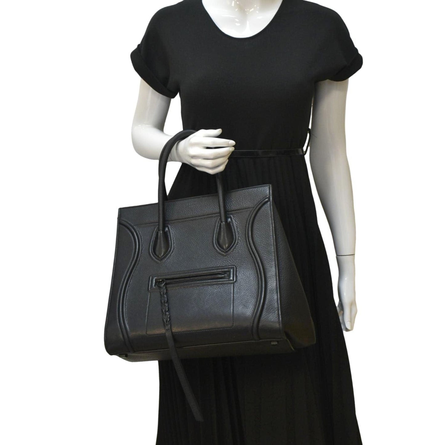 Luggage Phantom Tote Bag Leather Black