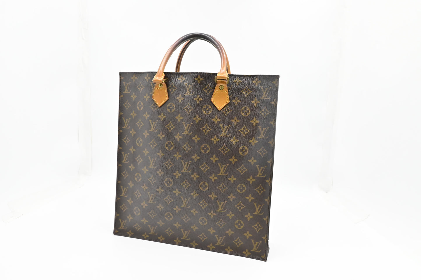 Louis Vuitton Sac Plat Monogram Canvas Handbag Canvas 3