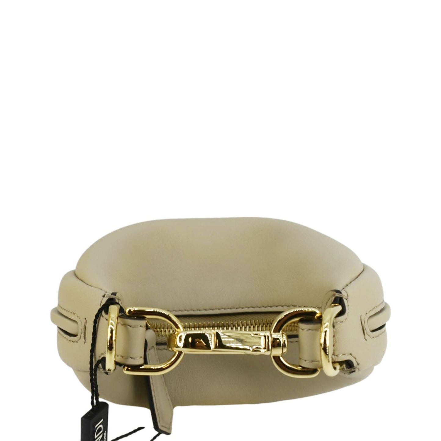 Fendi graphy Smooth Hobo Bag Leather Cream Mini