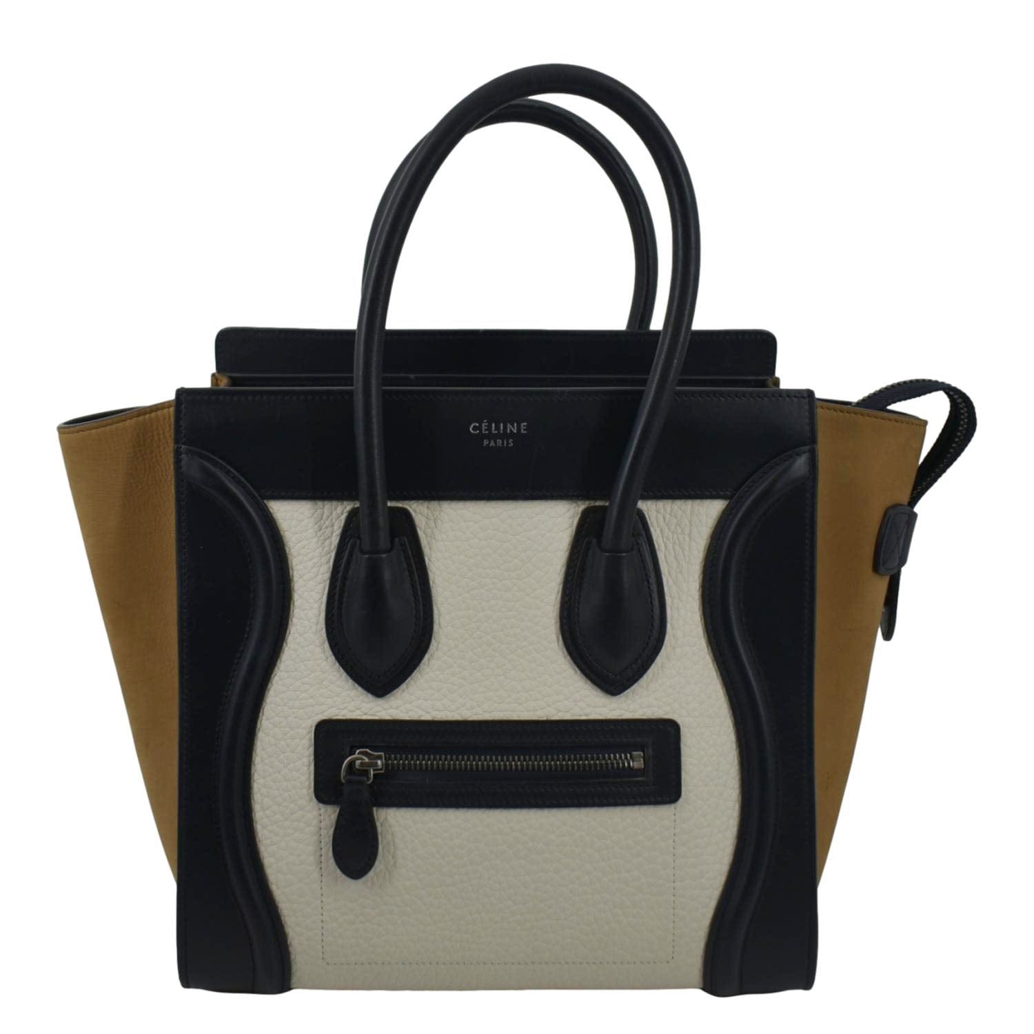 Micro Luggage Calfskin Tote Bag Tri Color Leather