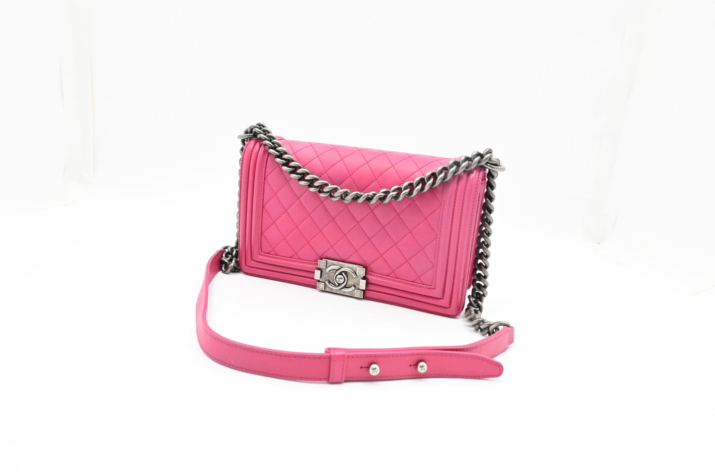 Chanel Boy Wild Stitch Pink Leather Handbag