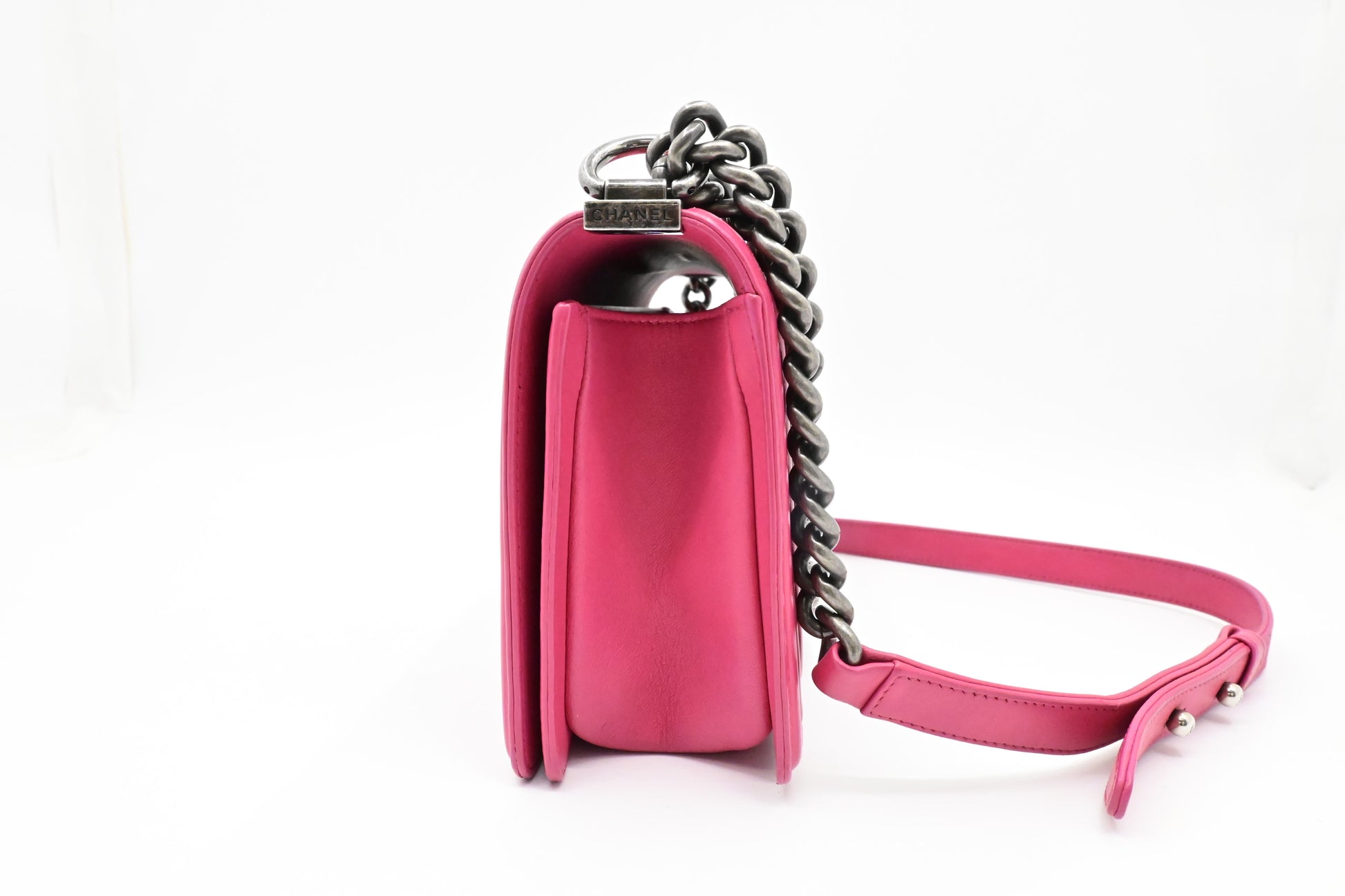 Chanel Boy Wild Stitch Pink Leather Handbag