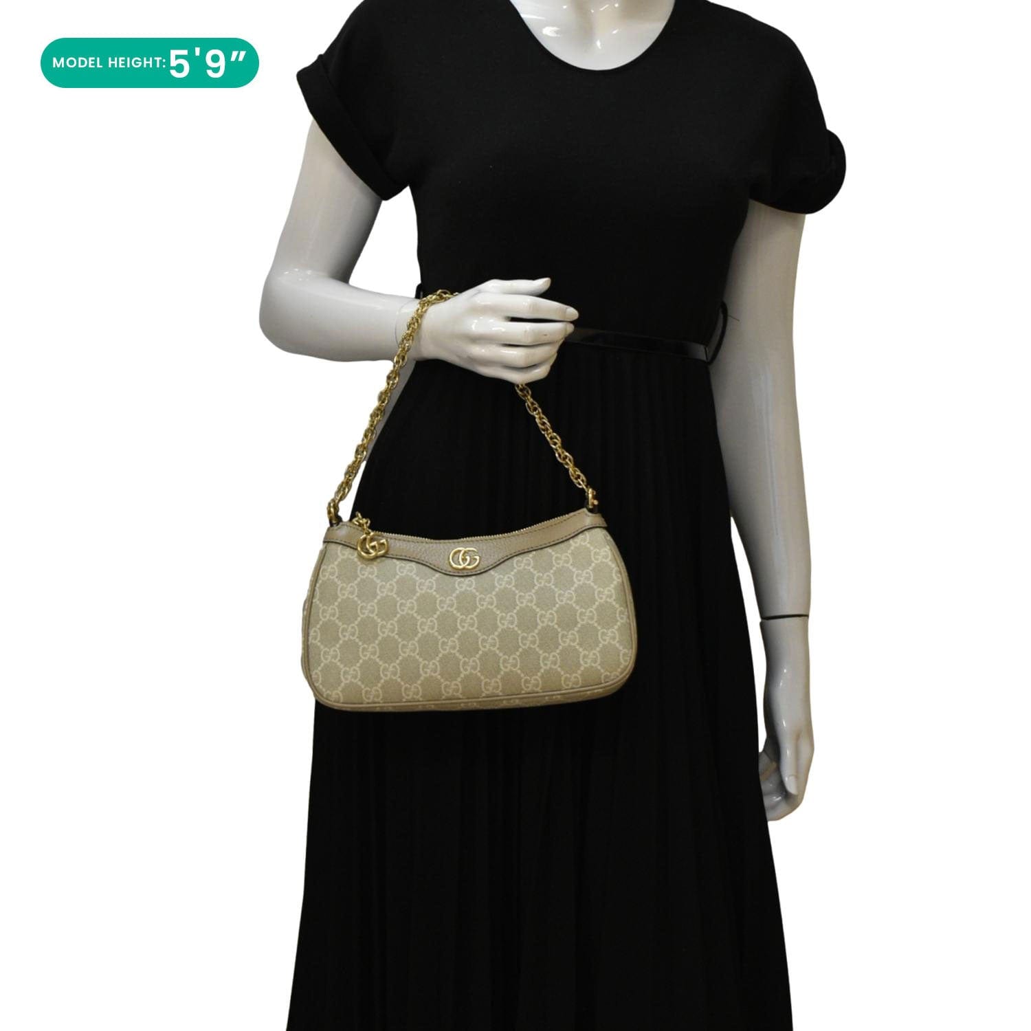 Gucci Ophidia Supreme Hobo Bag Canvas Beige Travel Bag Small 735146