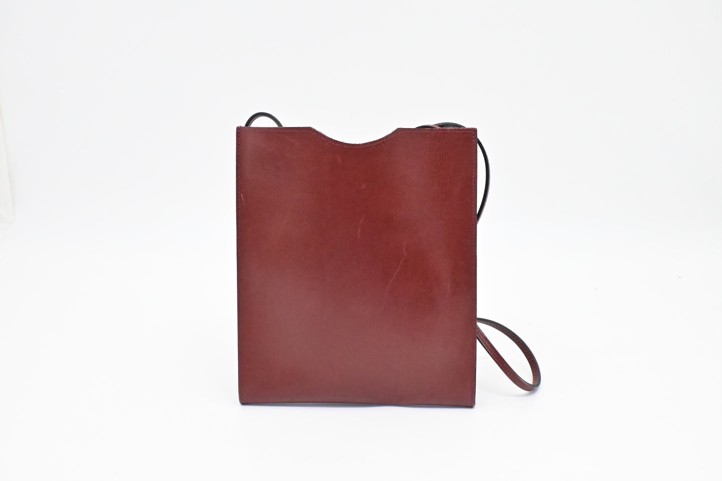 Hermes Onimaitou Pochette In Maroon Handbag Leather Travel Bag