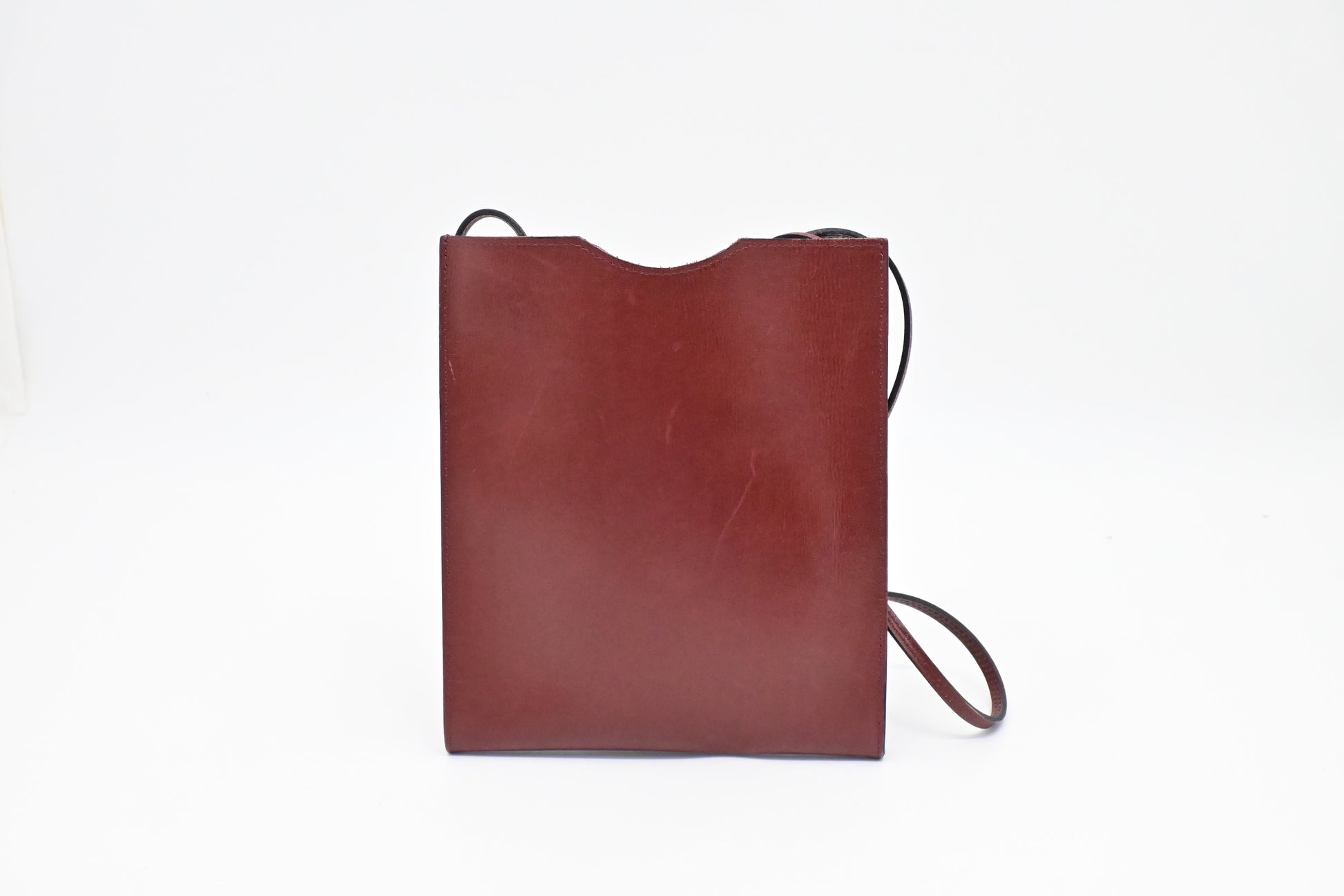 Hermes Onimaitou Pochette In Maroon Handbag Leather Travel Bag