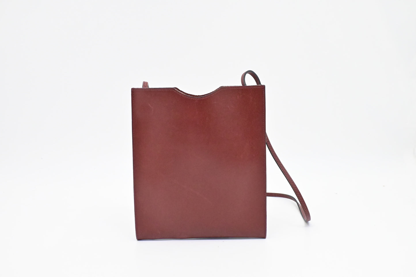 Hermes Onimaitou Pochette In Maroon Handbag Leather Travel Bag