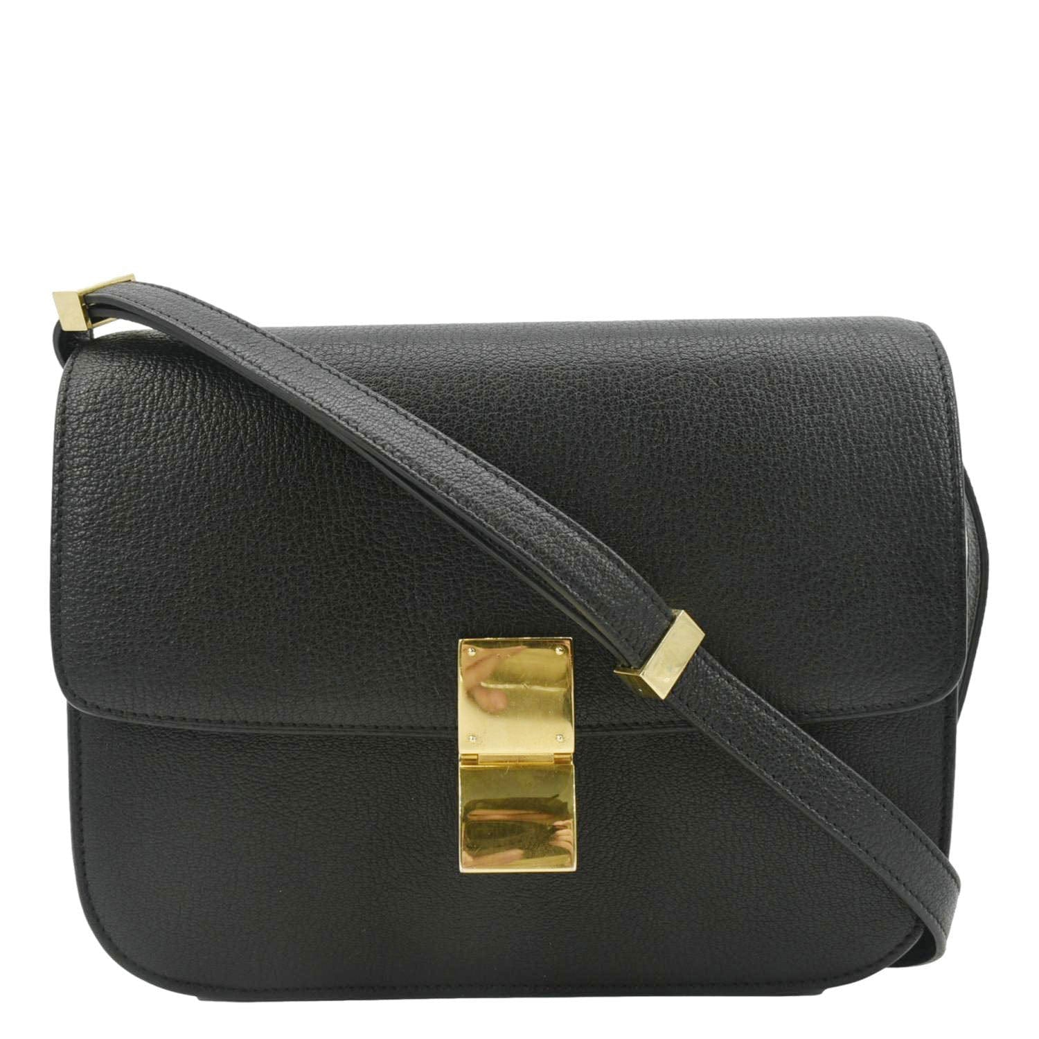 Classic Box Calfskin Crossbody Bag Leather Black Bag Black