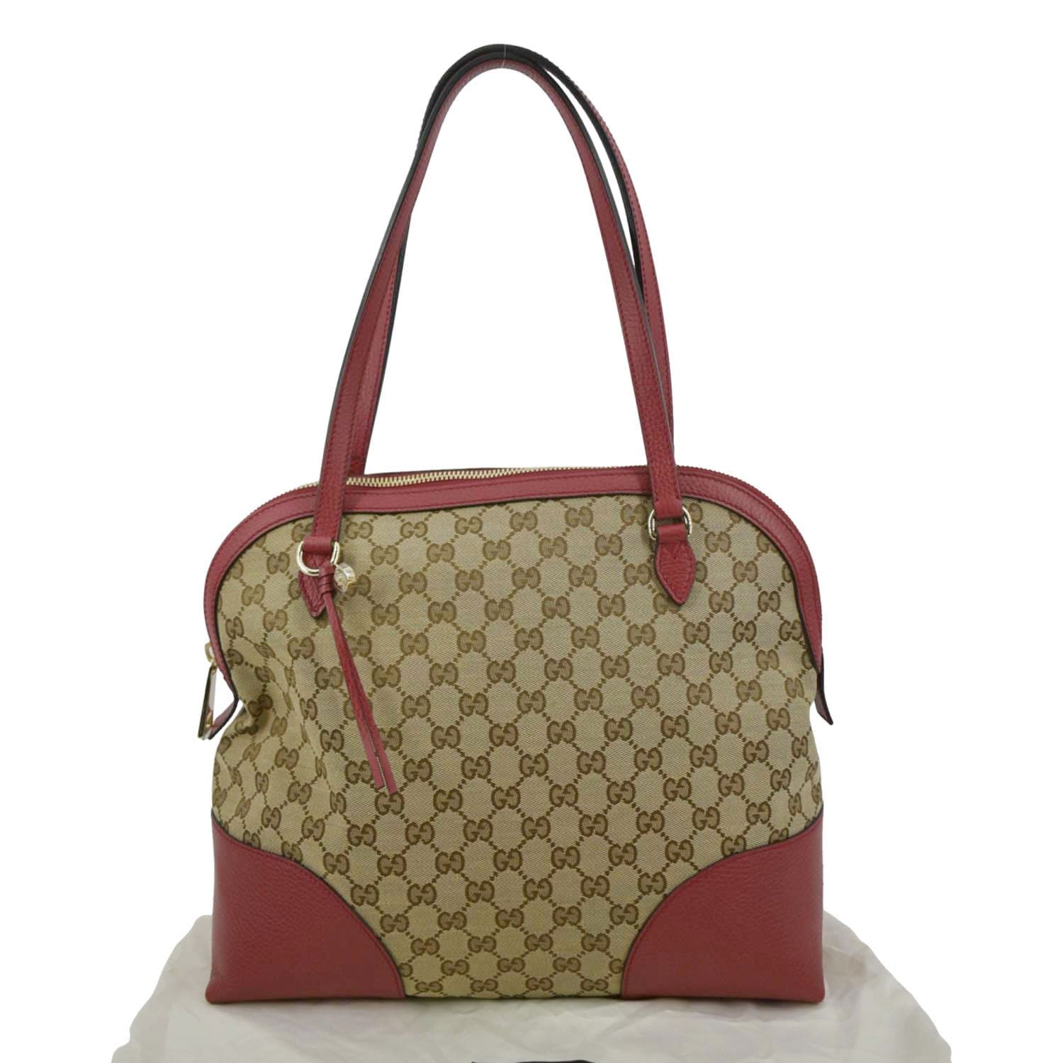 Gucci Bree Dome Shoulder Bag Canvas Beige