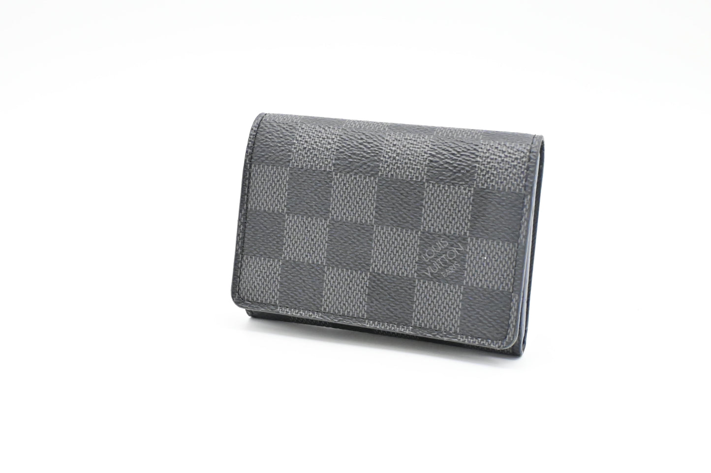 Louis Vuitton Envelope Business Card Holder Graphite Damier Canvas Wallet Case