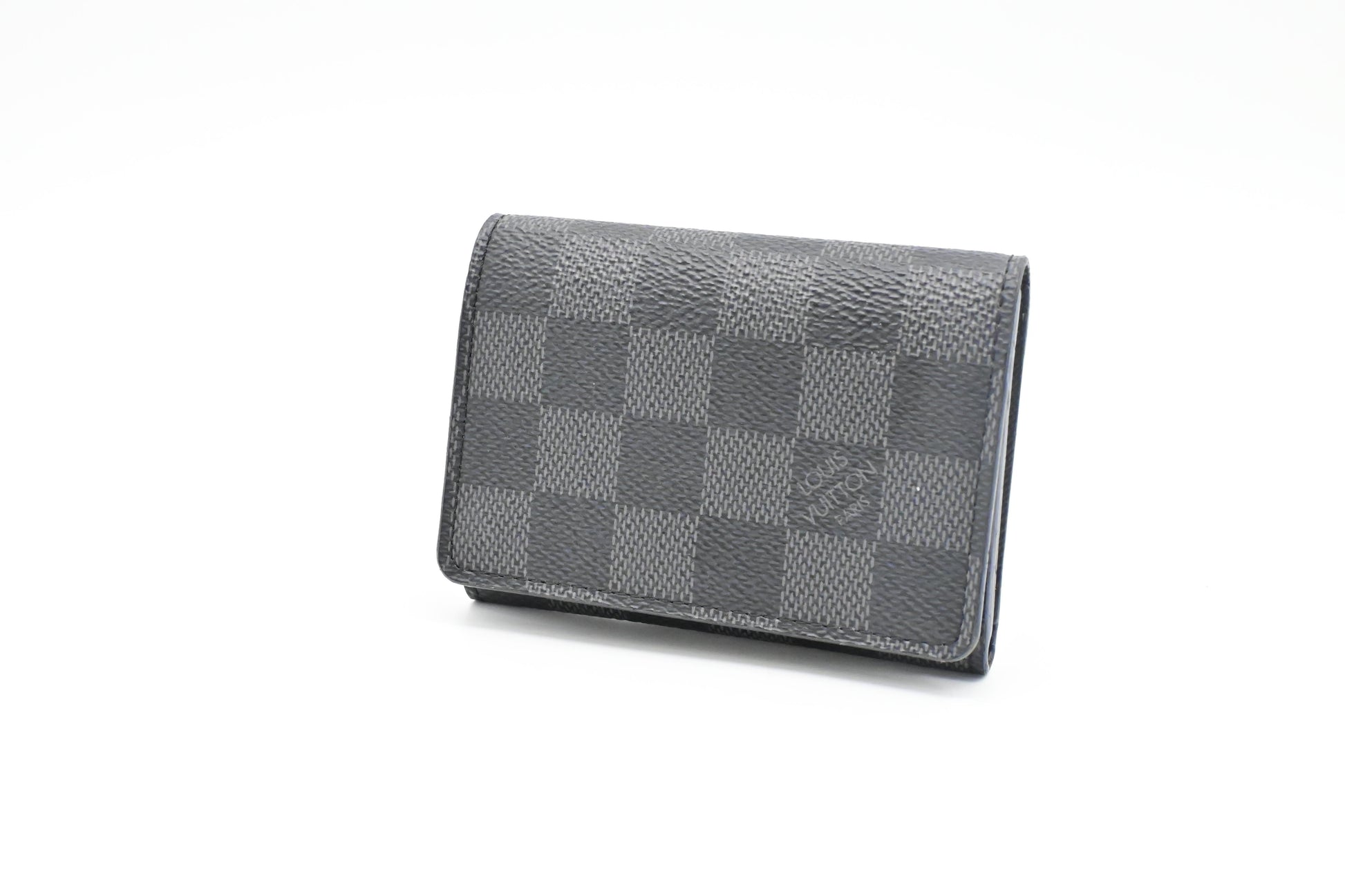 Louis Vuitton Envelope Business Card Holder Graphite Damier Canvas Wallet Case