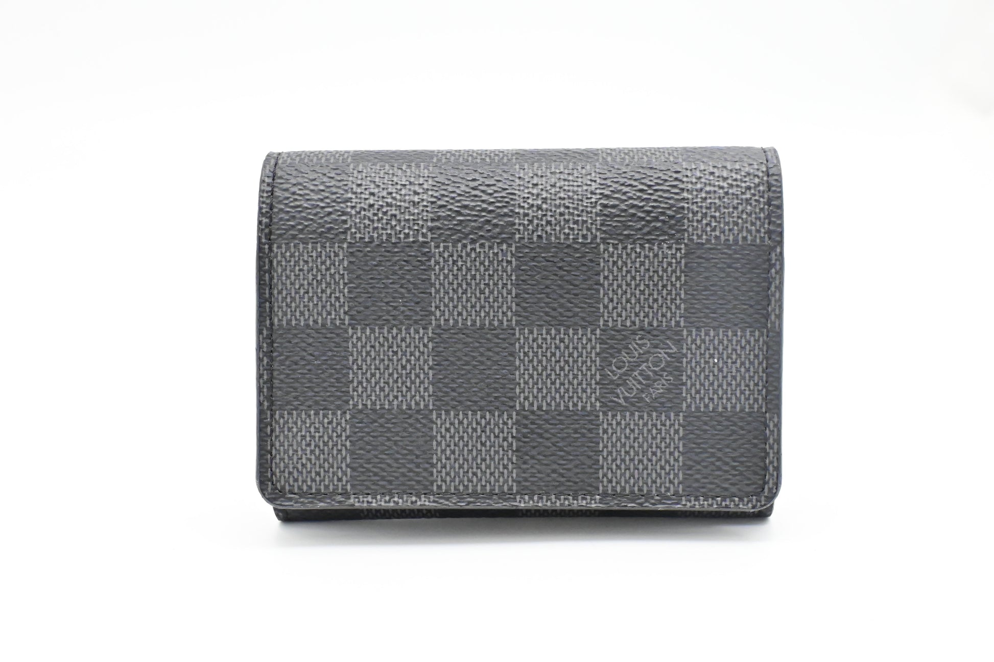 Louis Vuitton Envelope Business Card Holder Graphite Damier Canvas Wallet Case