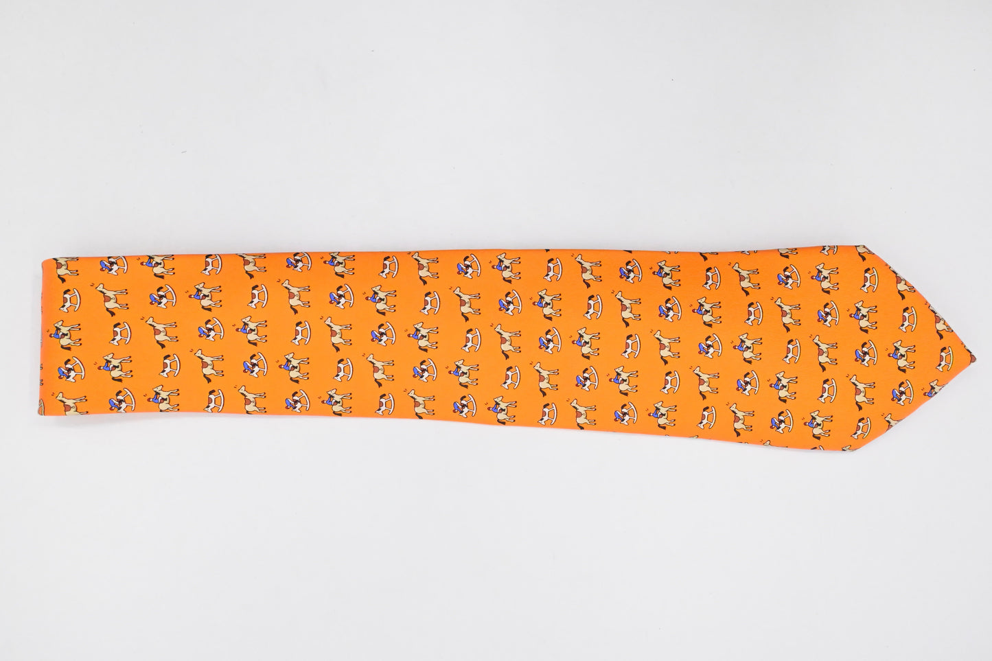 Hermes Tie In Orange Silk Handbag Travel Bag