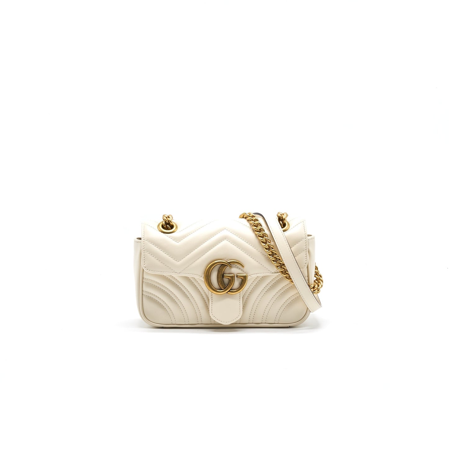 Gucci Marmont Bag With White Gold Travel Bag