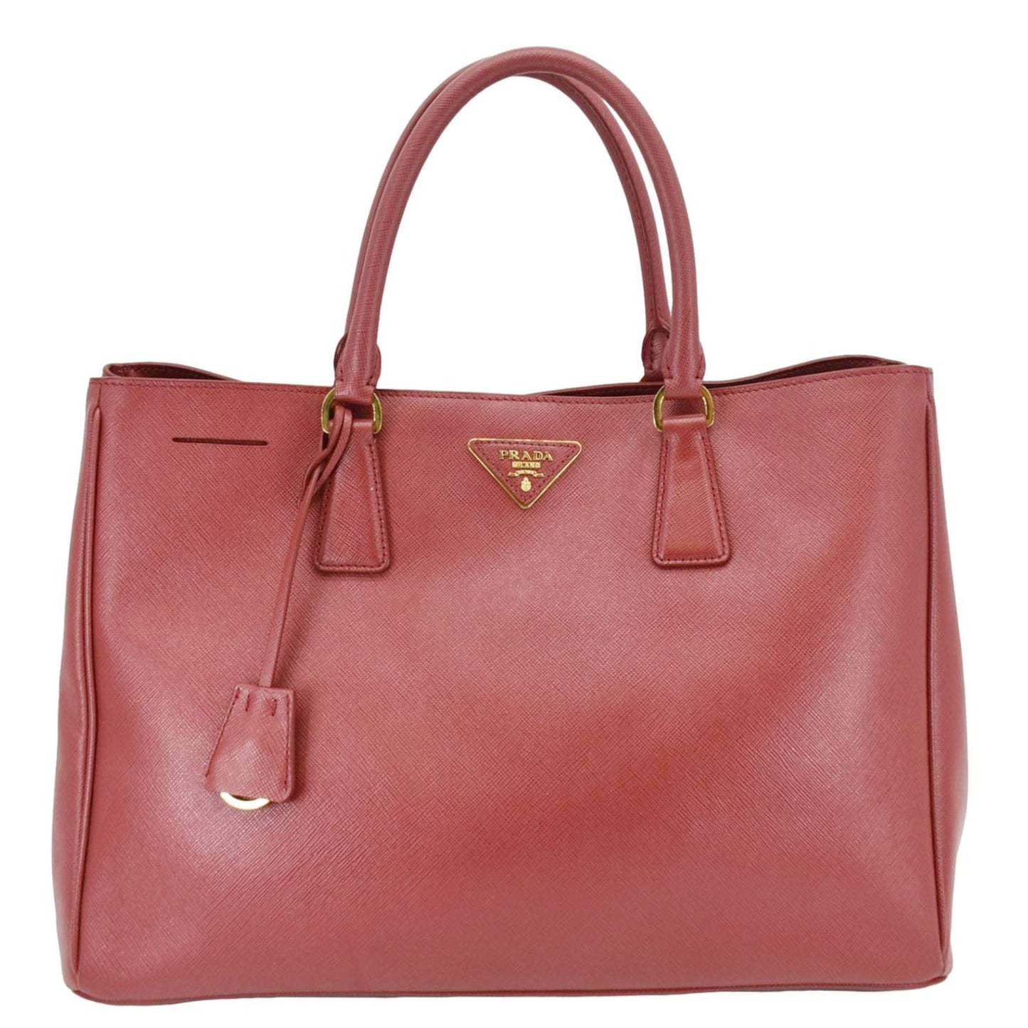 Prada Lux Open Tote Bag Leather Saffiano Red