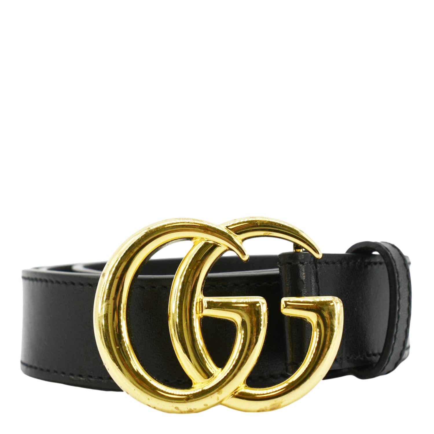 Gucci Double Buckle Marmont Belt Handbag Leather Black Accessory
