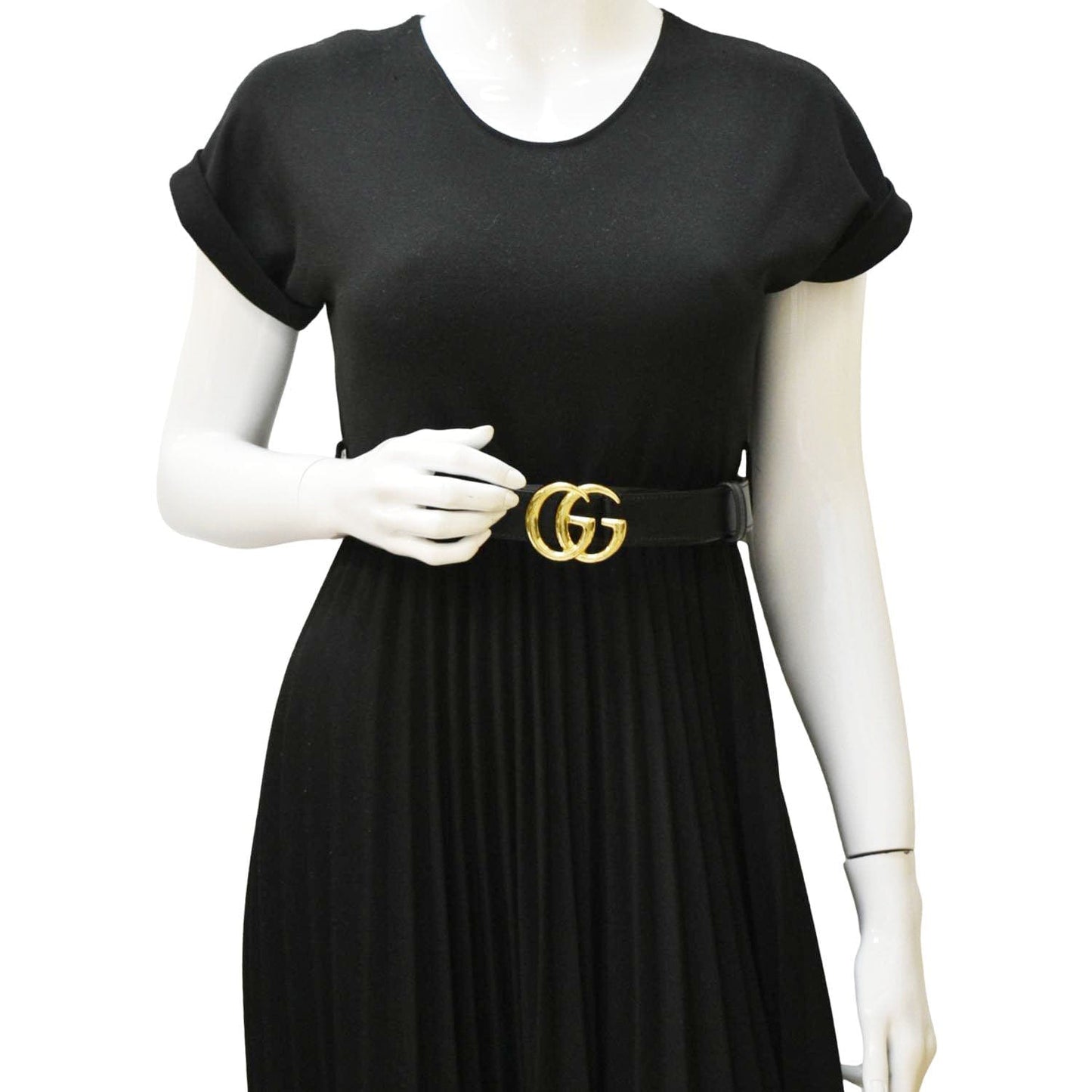 Gucci Double Buckle Marmont Belt Handbag Leather Black Accessory