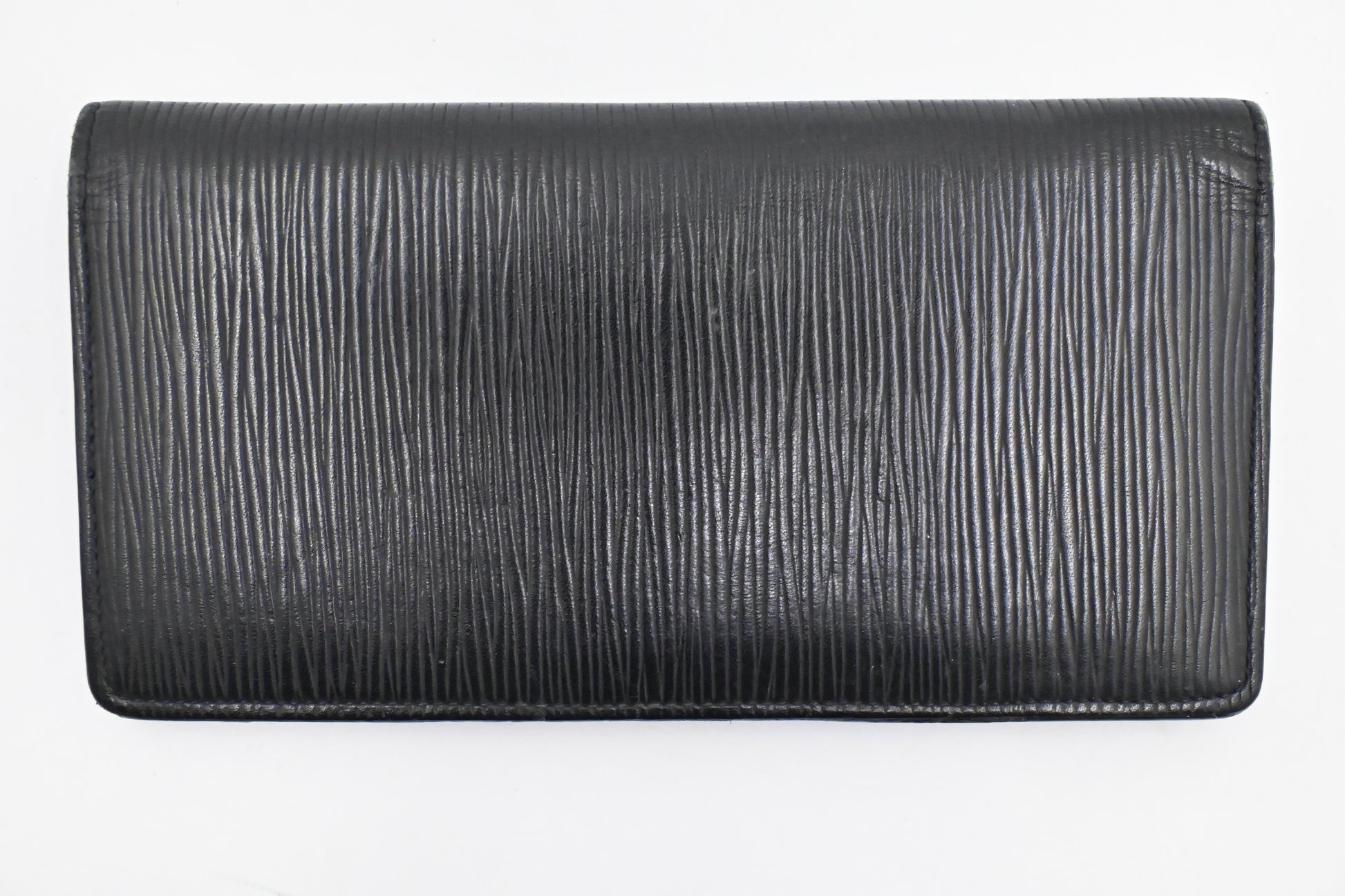 Louis Vuitton Brazza Epi Leather Black Wallet Case