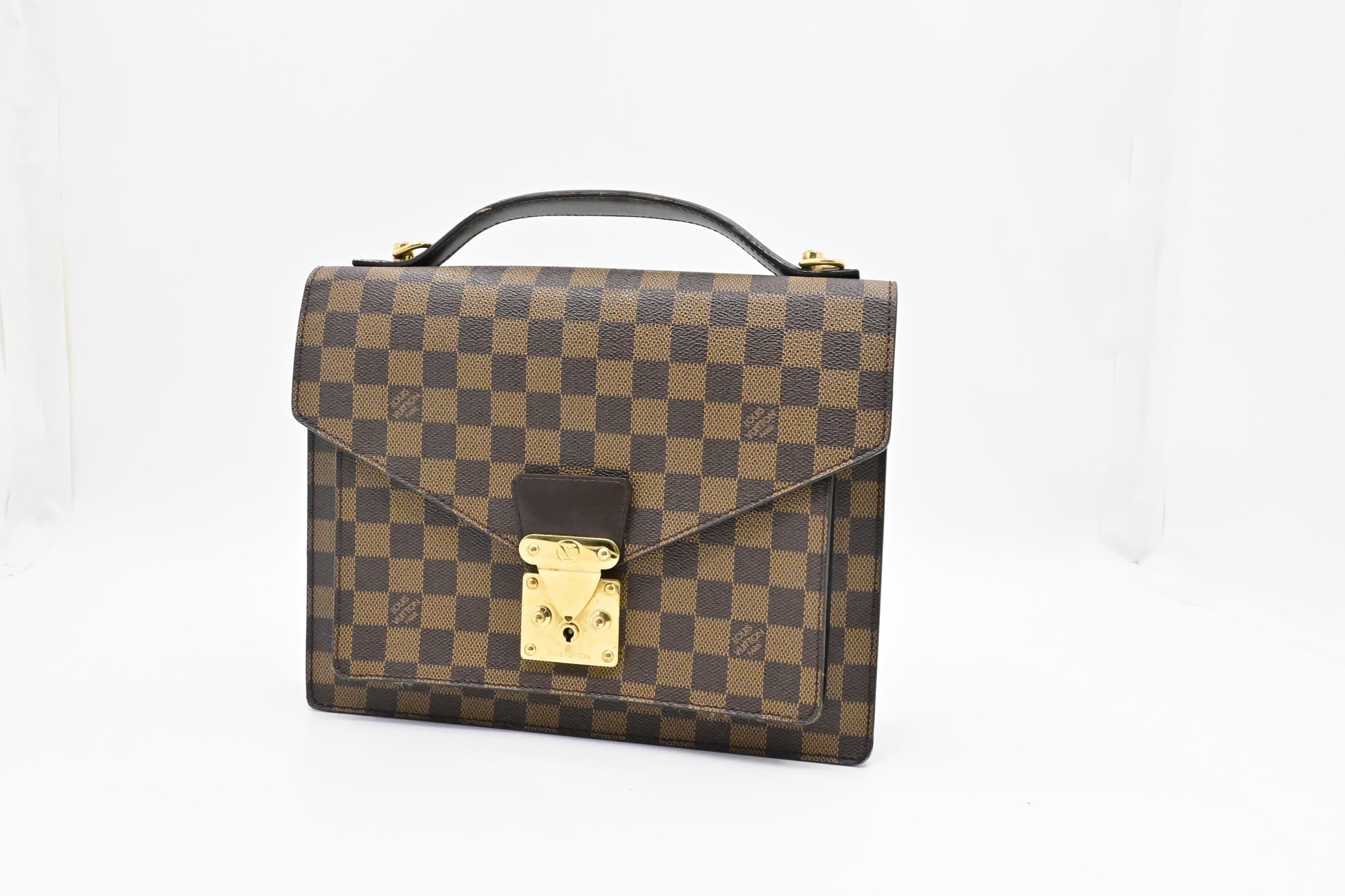 Louis Vuitton Monceau Ebene Damier Canvas Handbag