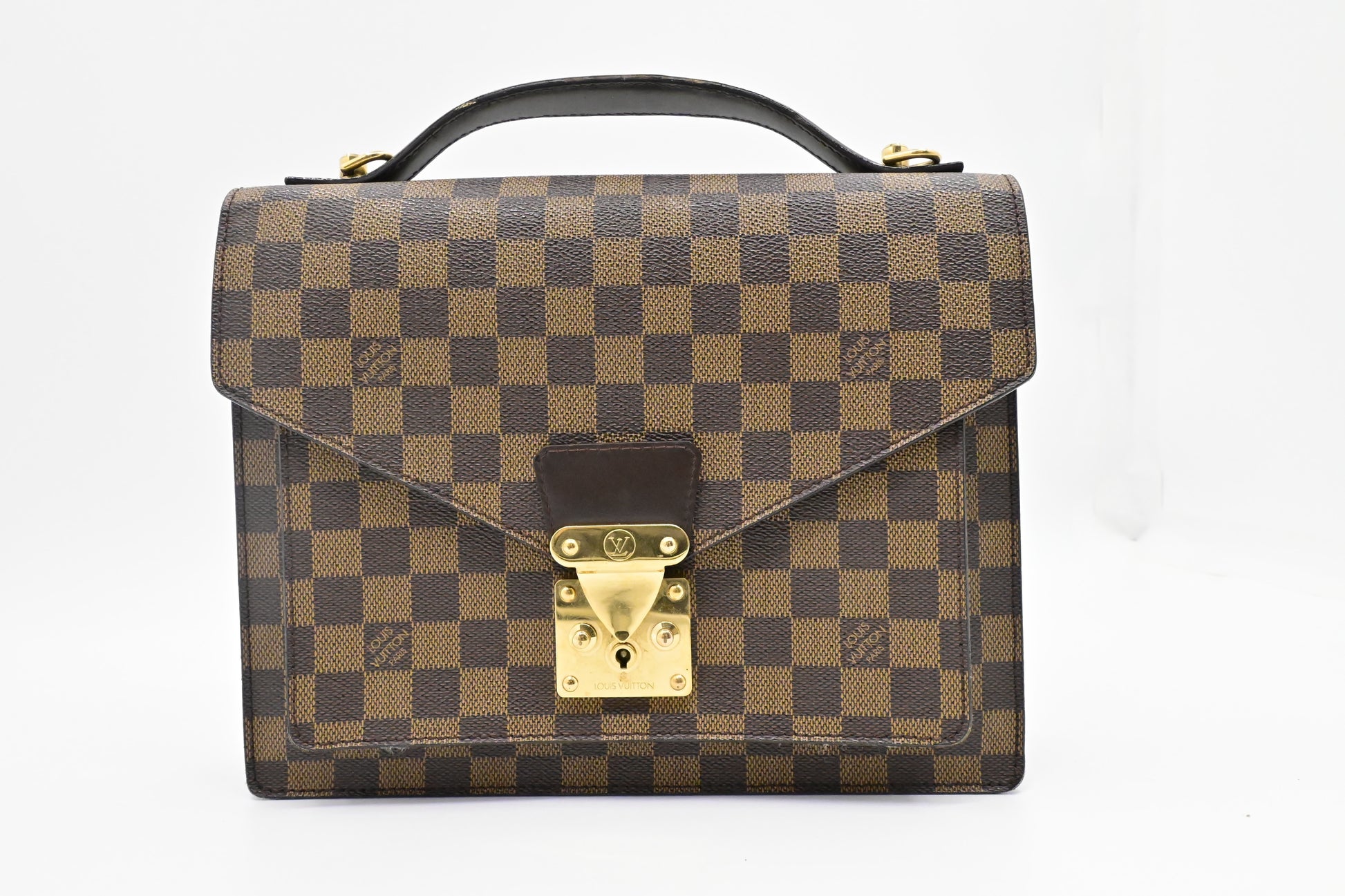 Louis Vuitton Monceau Ebene Damier Canvas Handbag
