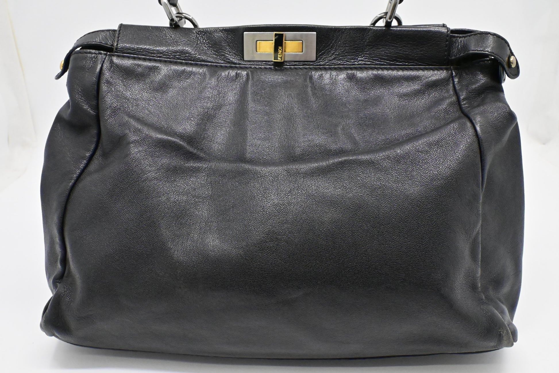 Fendi Peekaboo Tote In Leather Black Medium Tote Bag Black Leather 1