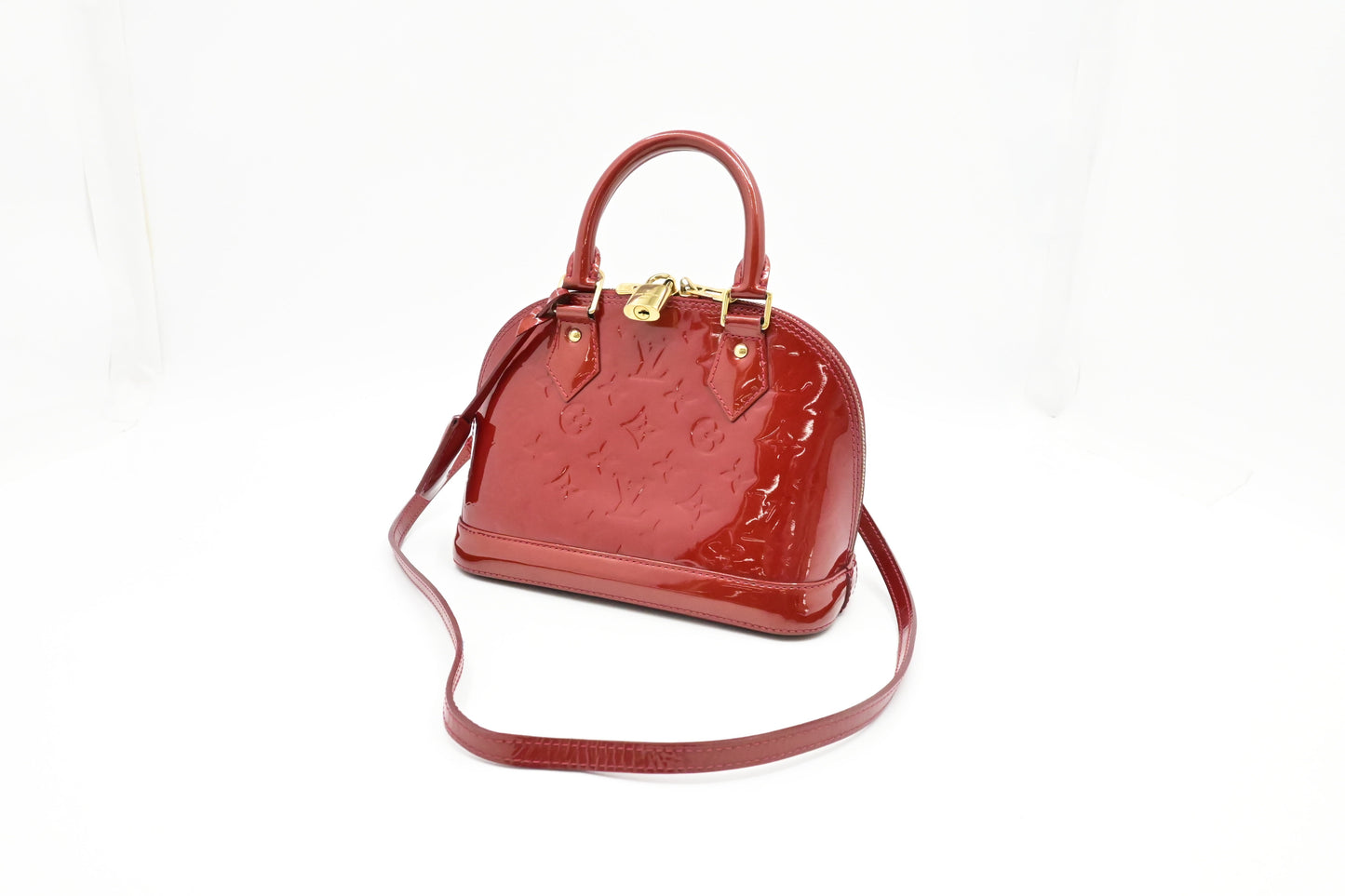 Louis Vuitton Alma BB Vernis Leather Red Handbag