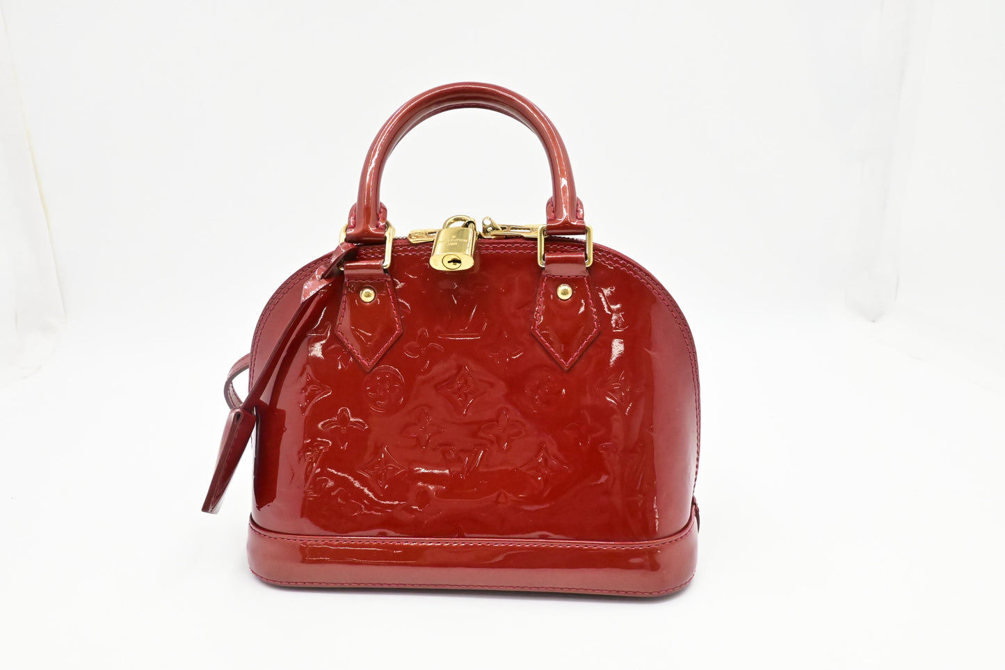 Louis Vuitton Alma BB Vernis Leather Red Handbag
