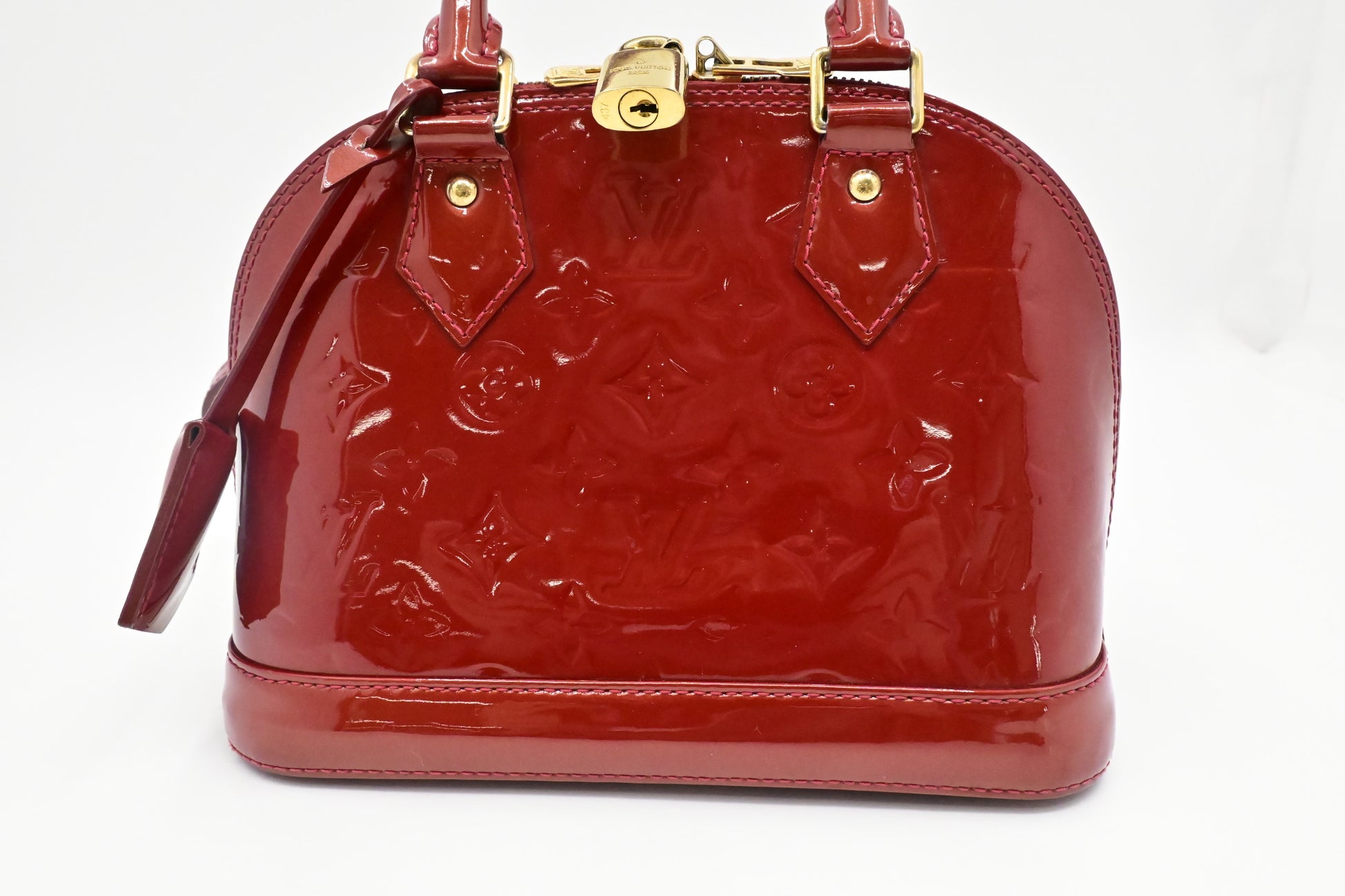 Louis Vuitton Alma BB Vernis Leather Red Handbag