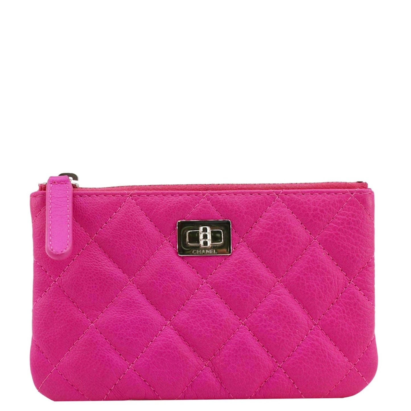 Chanel Reissue Quilted Cosmetic Leather Pink Travel Bag