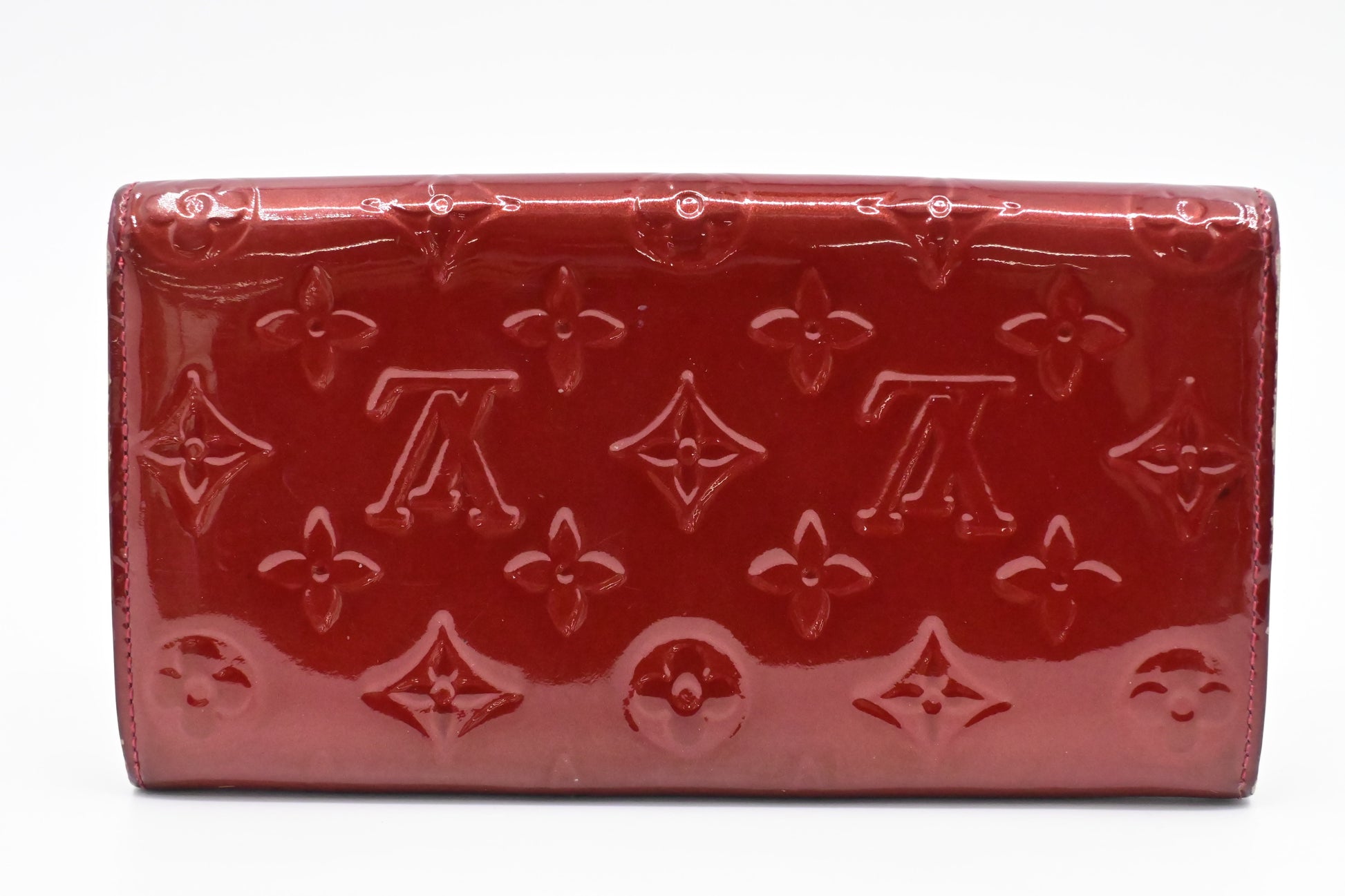 Louis Vuitton Sarah Red Leather Vernis Wallet Case Leather 1