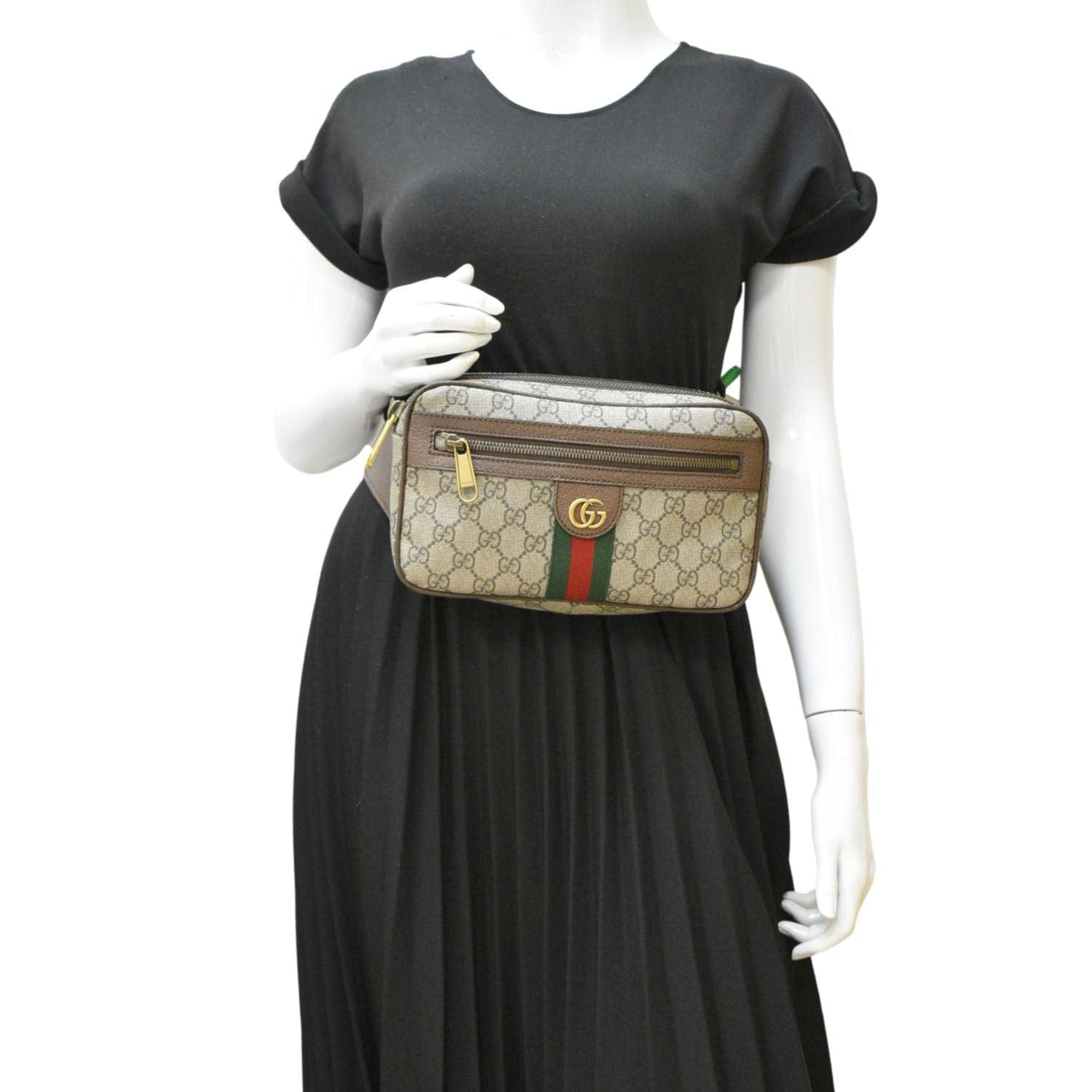 Gucci Ophidia Supreme Belt Bag Canvas Beige Accessory