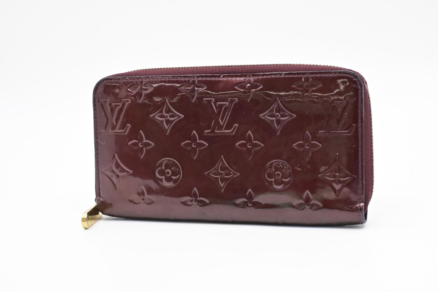 Louis Vuitton Long Zippy Rouge Fauviste Vernis Leather Wallet Case