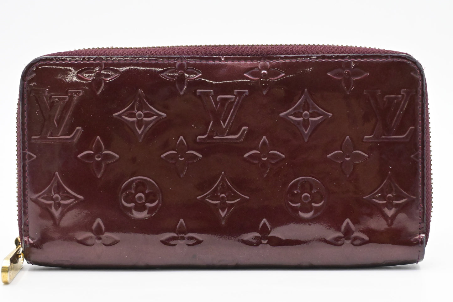 Louis Vuitton Long Zippy Rouge Fauviste Vernis Leather Wallet Case