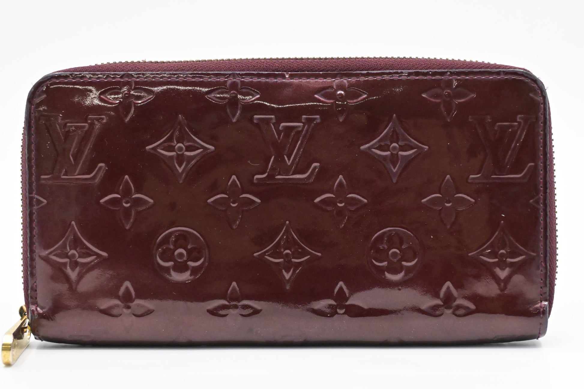 Louis Vuitton Long Zippy Rouge Fauviste Vernis Leather Wallet Case