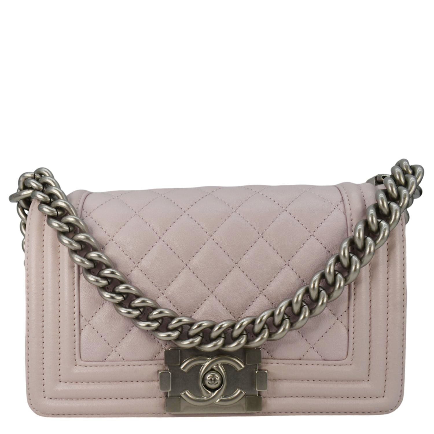 Chanel Flap Boy Quilted Leather Pink Travel Bag