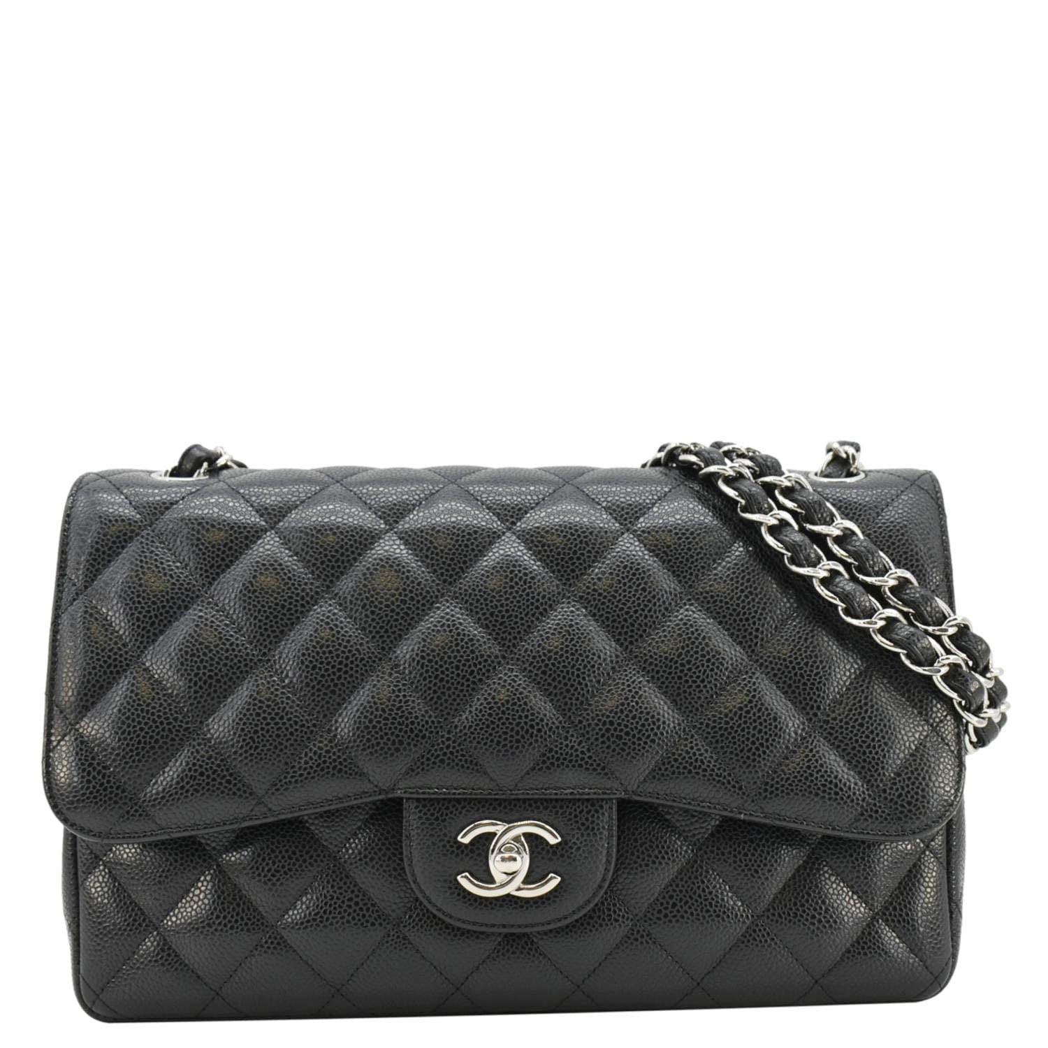 Chanel Classic Jumbo Double Flap Quilted Leather Black Travel Bag 7
