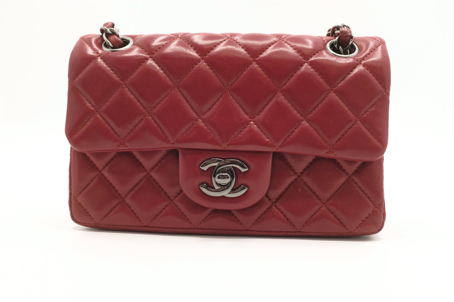 Chanel Flap Red Leather Mini Bag