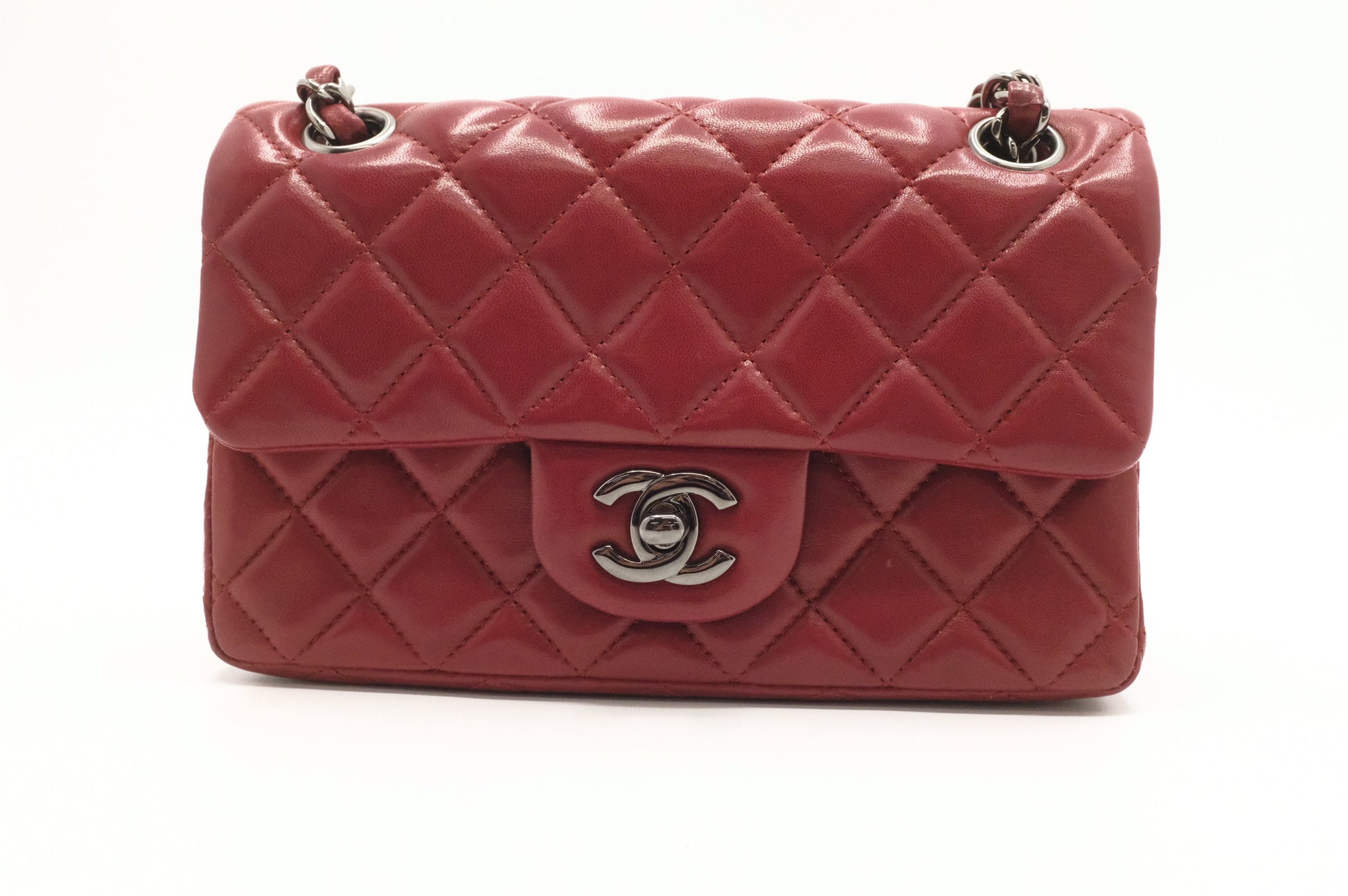 Chanel Flap Red Leather Mini Bag