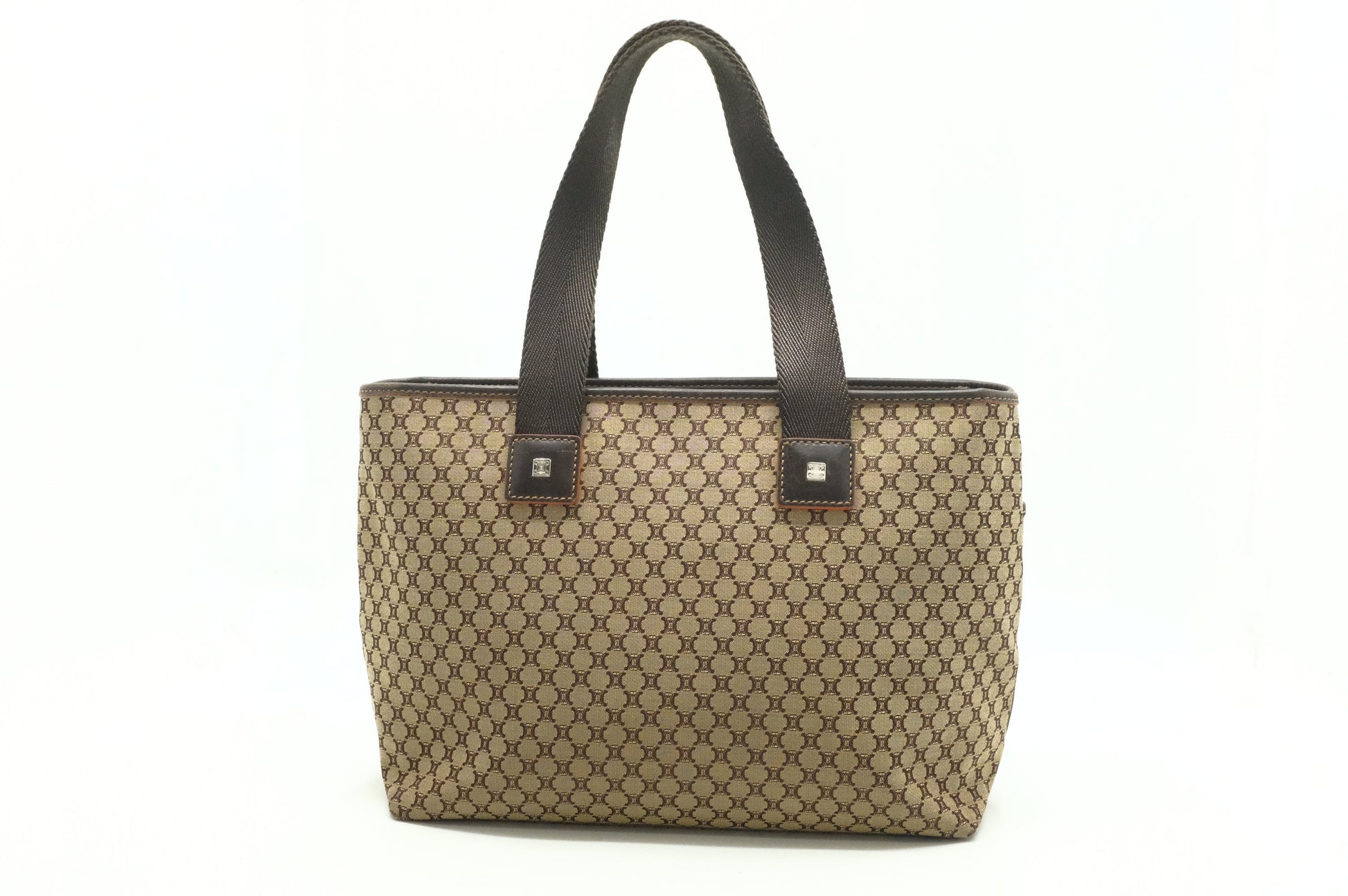 Celine Shoulder Bag In Triomphe Canvas Brown