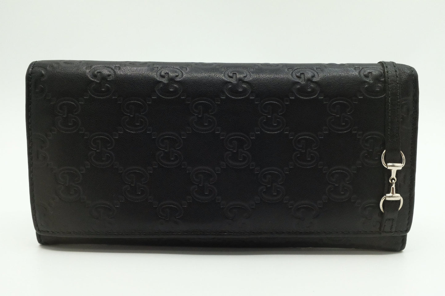 Gucci Long Guccissima Leather Black Wallet Case
