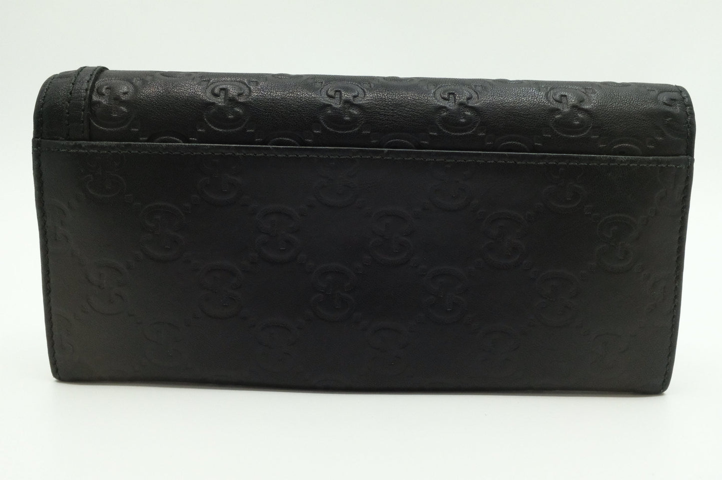 Gucci Long Guccissima Leather Black Wallet Case