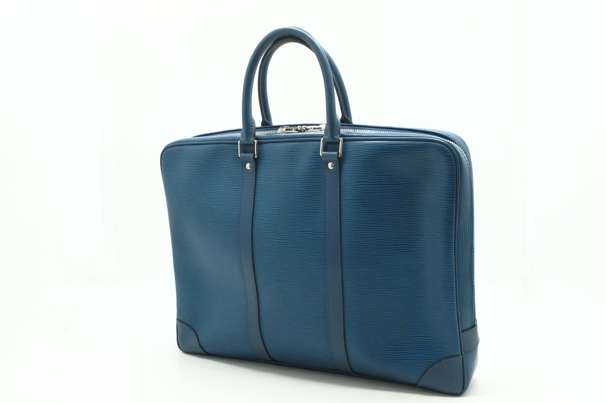 Louis Vuitton Poche Document Epi Leather Blue Handbag