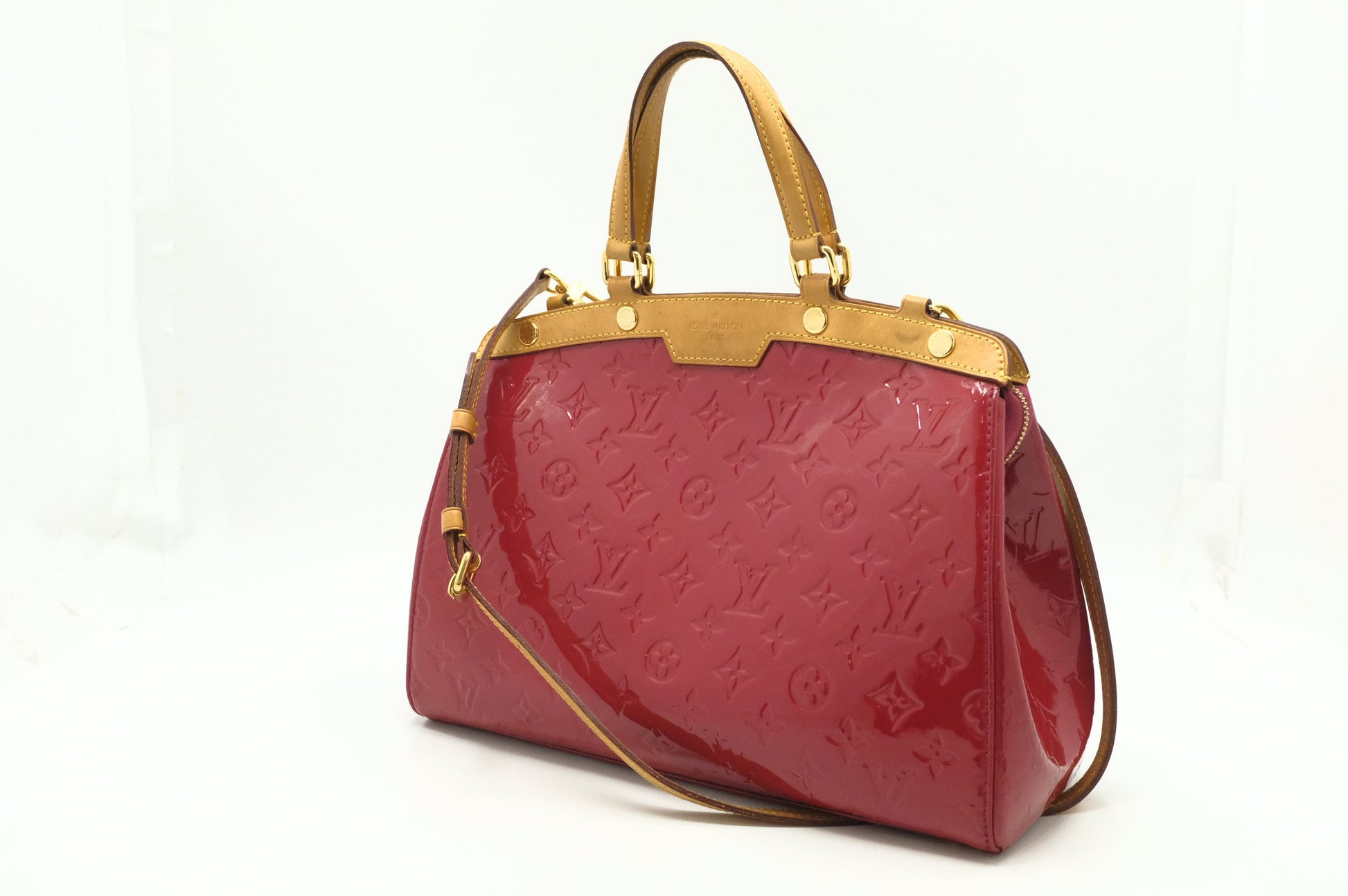 Louis Vuitton Brea Vernis Leather Red Handbag
