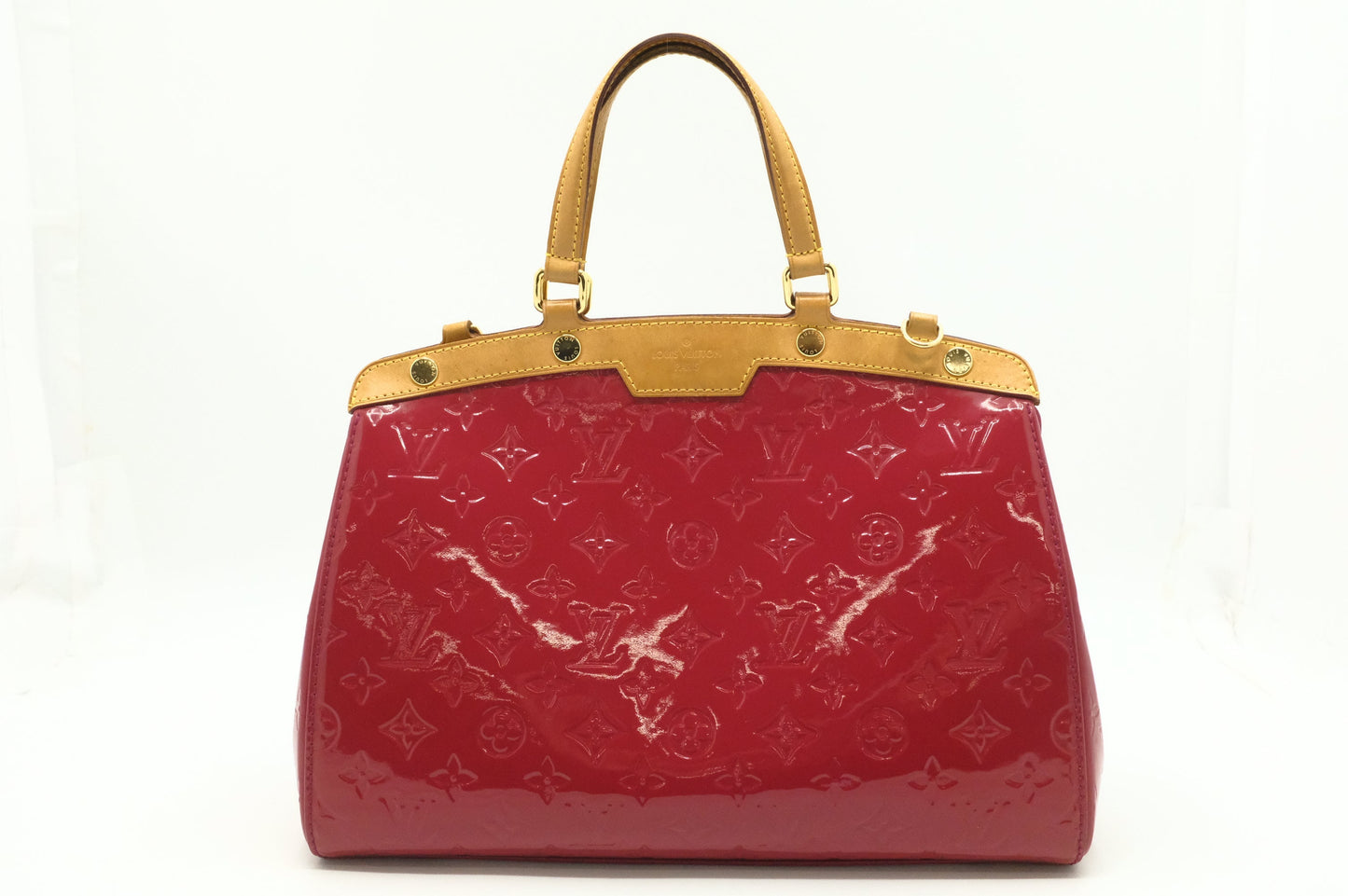 Louis Vuitton Brea Vernis Leather Red Handbag