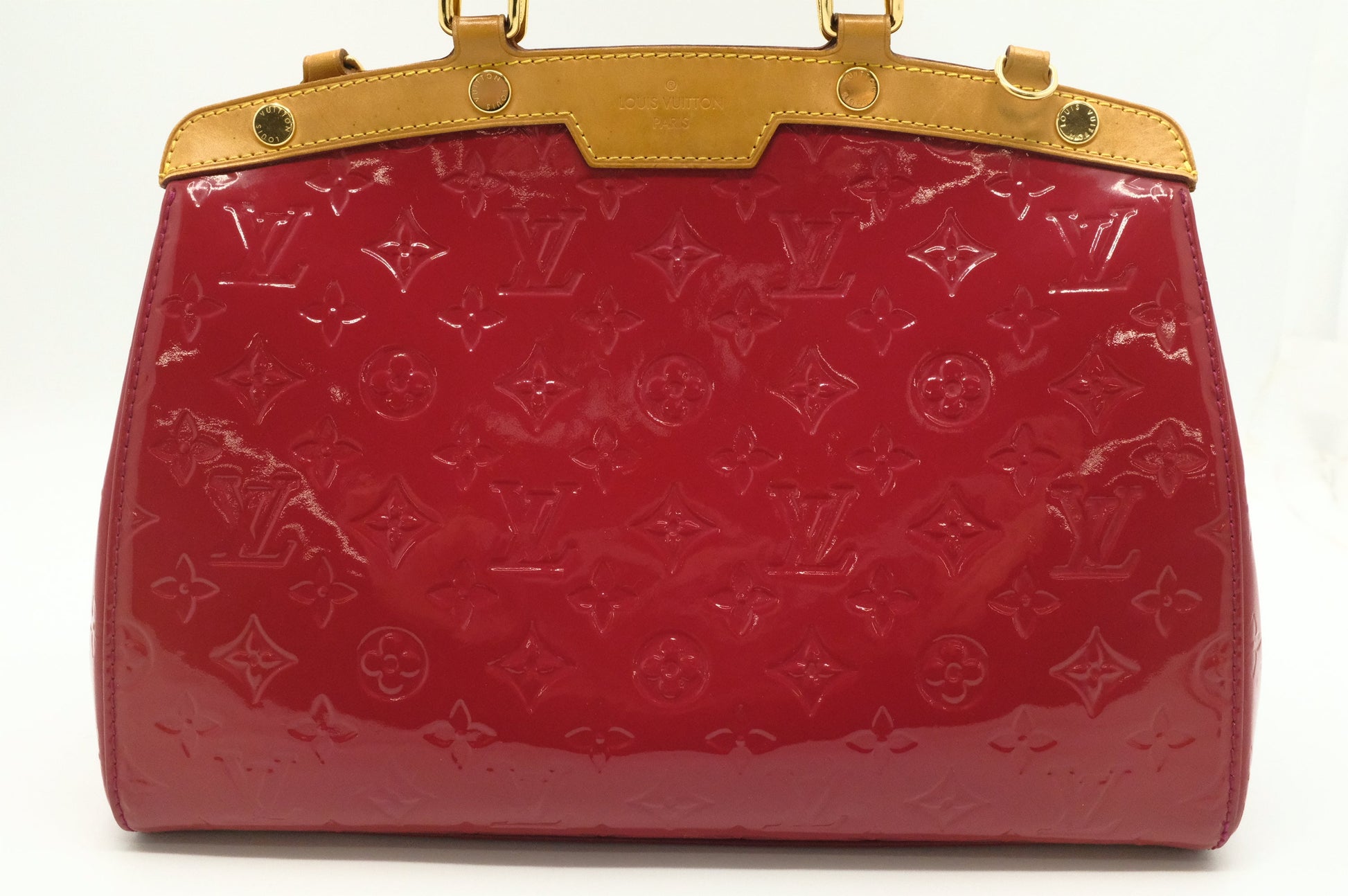 Louis Vuitton Brea Vernis Leather Red Handbag