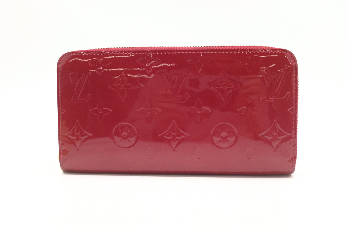 Louis Vuitton Zippy Long Vernis Leather Red Wallet Case